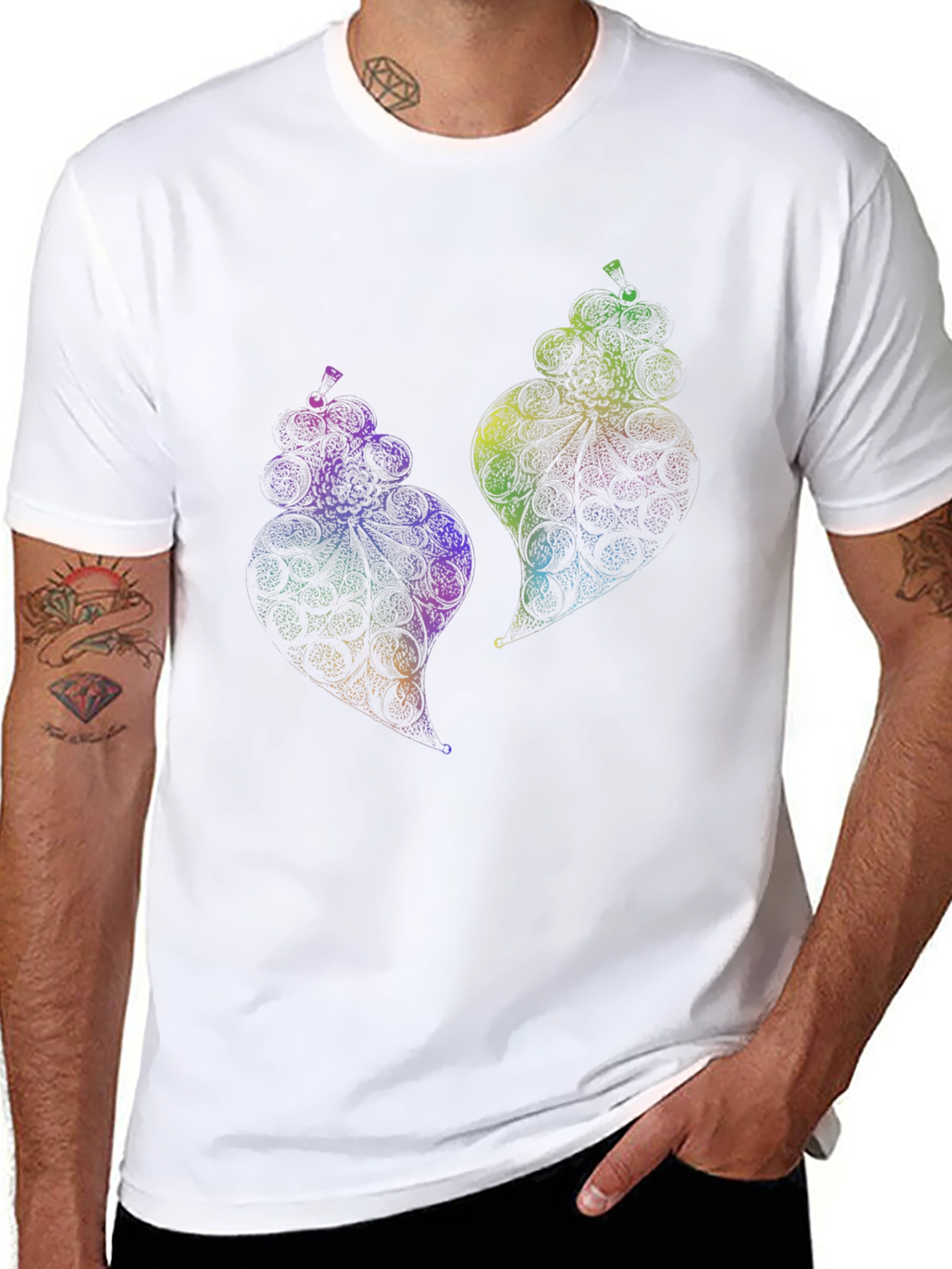 Psychedelic Fruit Graphic Black T-Shirt