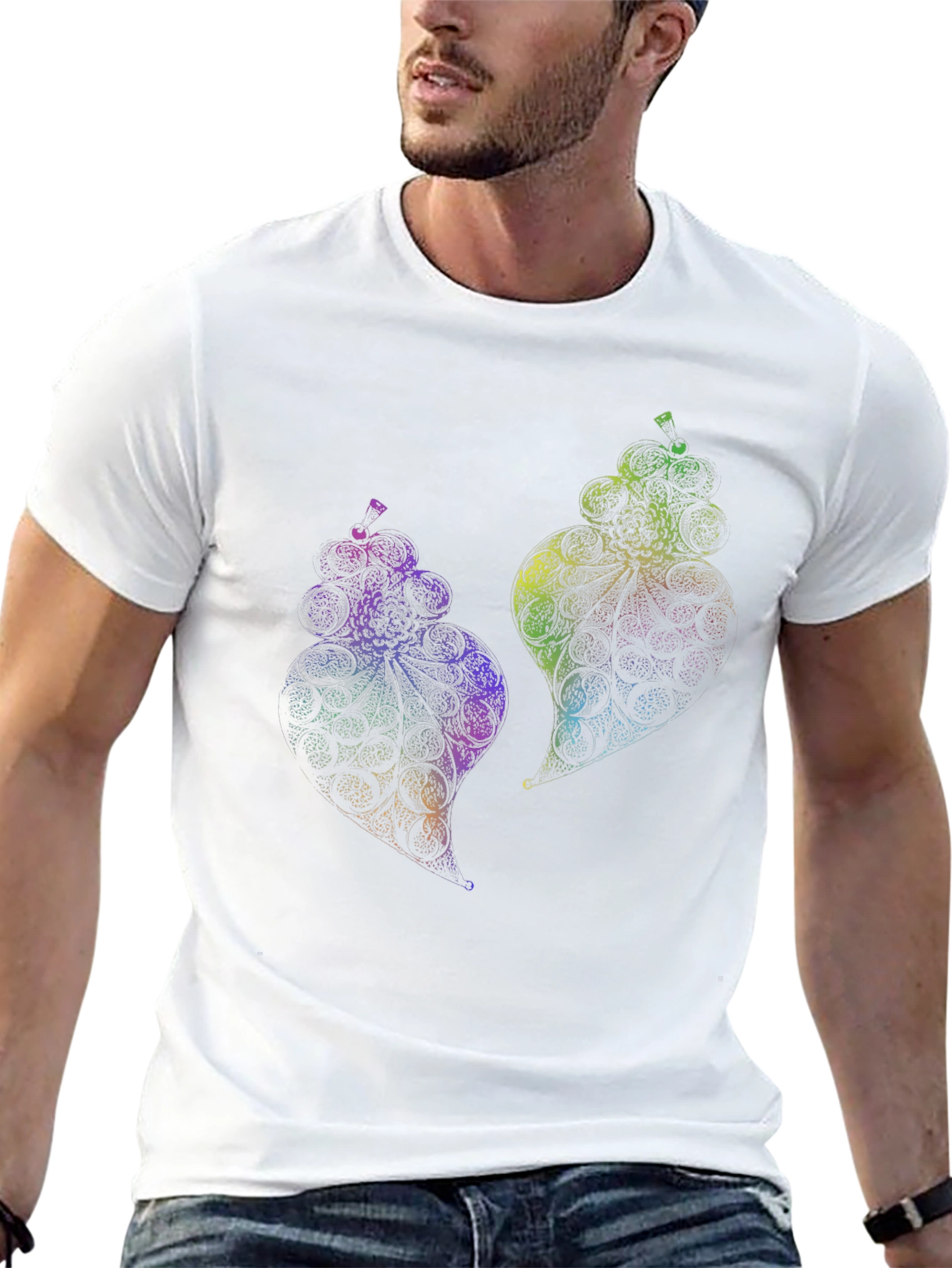 Psychedelic Fruit Graphic Black T-Shirt