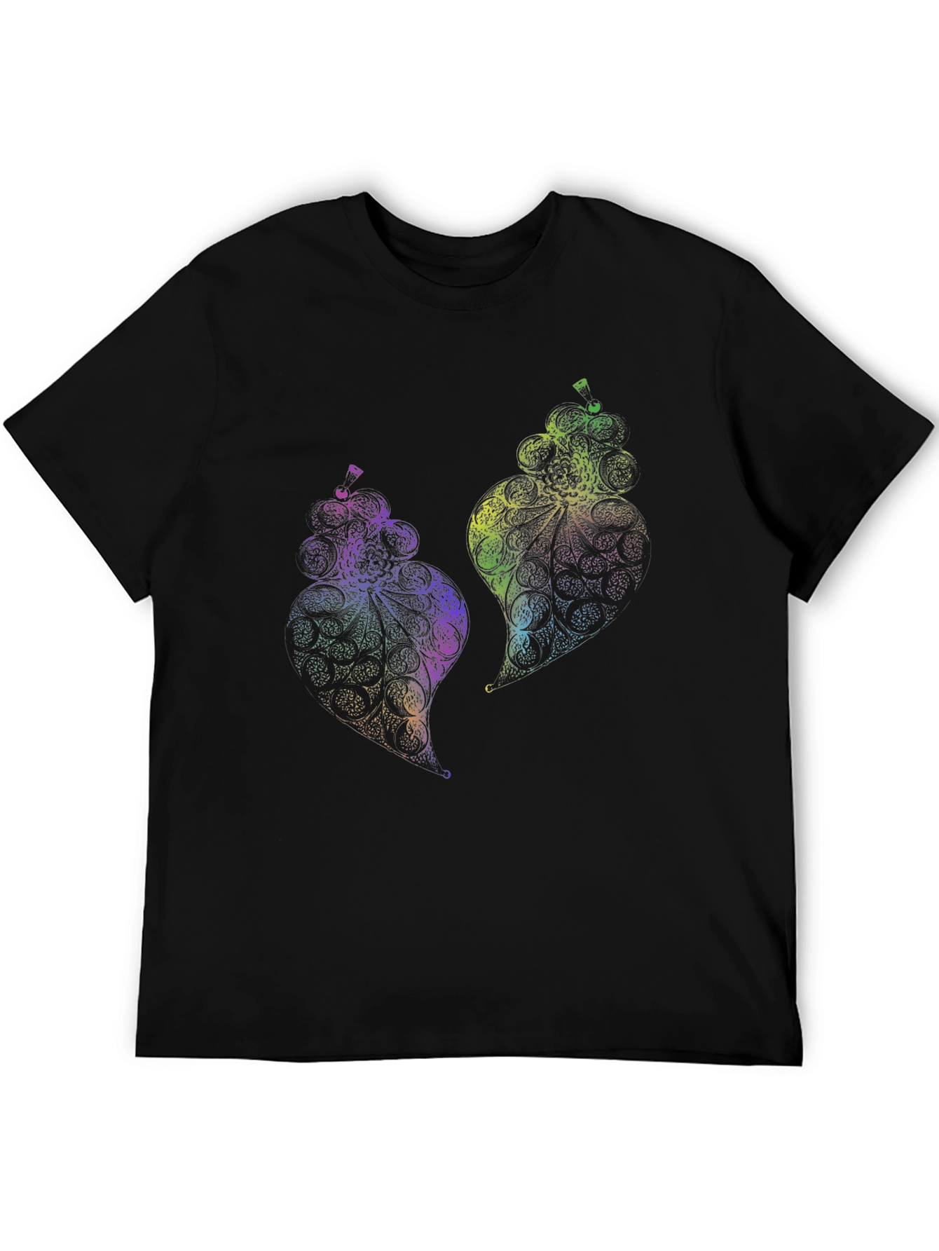 Psychedelic Fruit Graphic Black T-Shirt