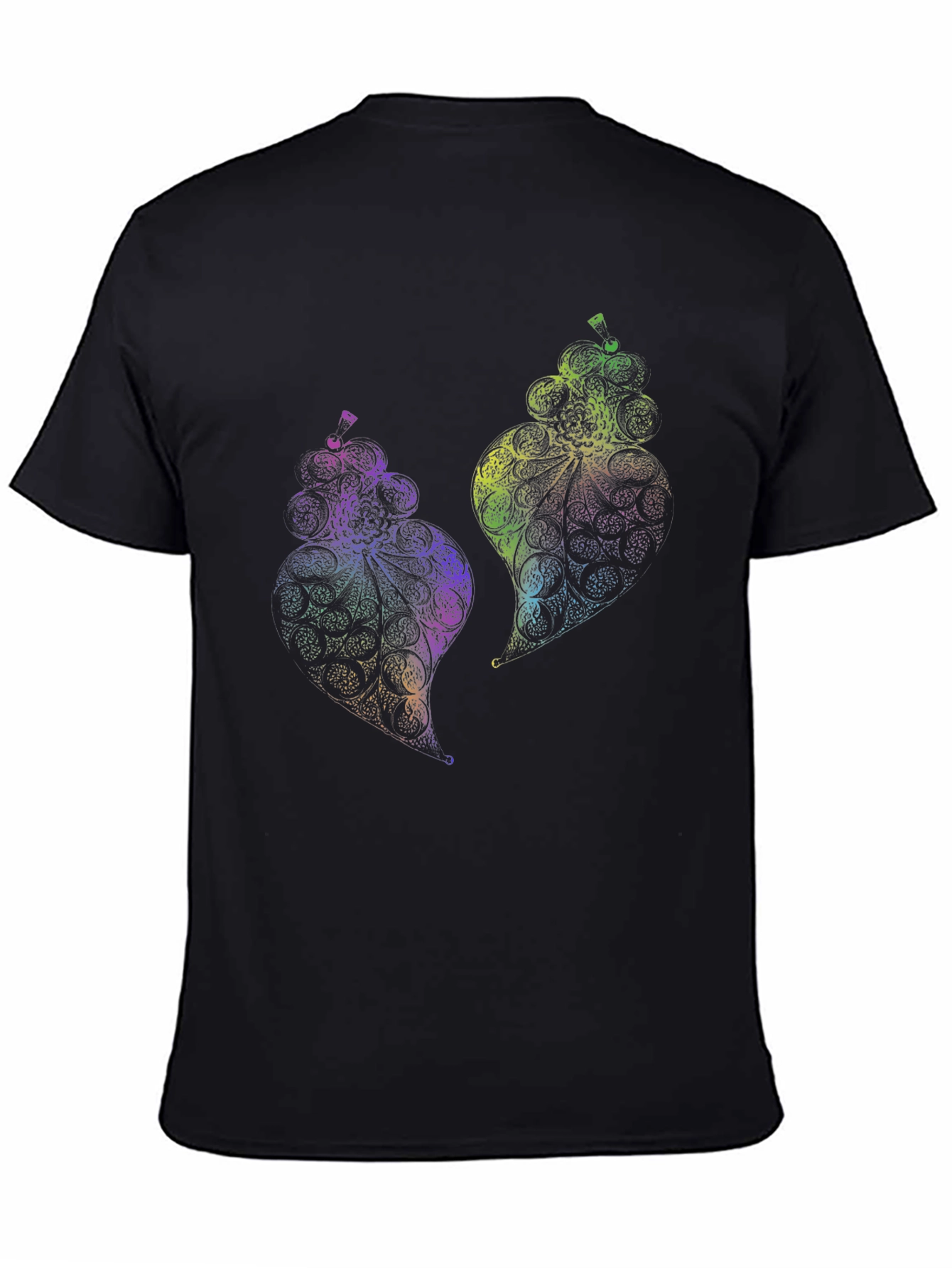 Psychedelic Fruit Graphic Black T-Shirt