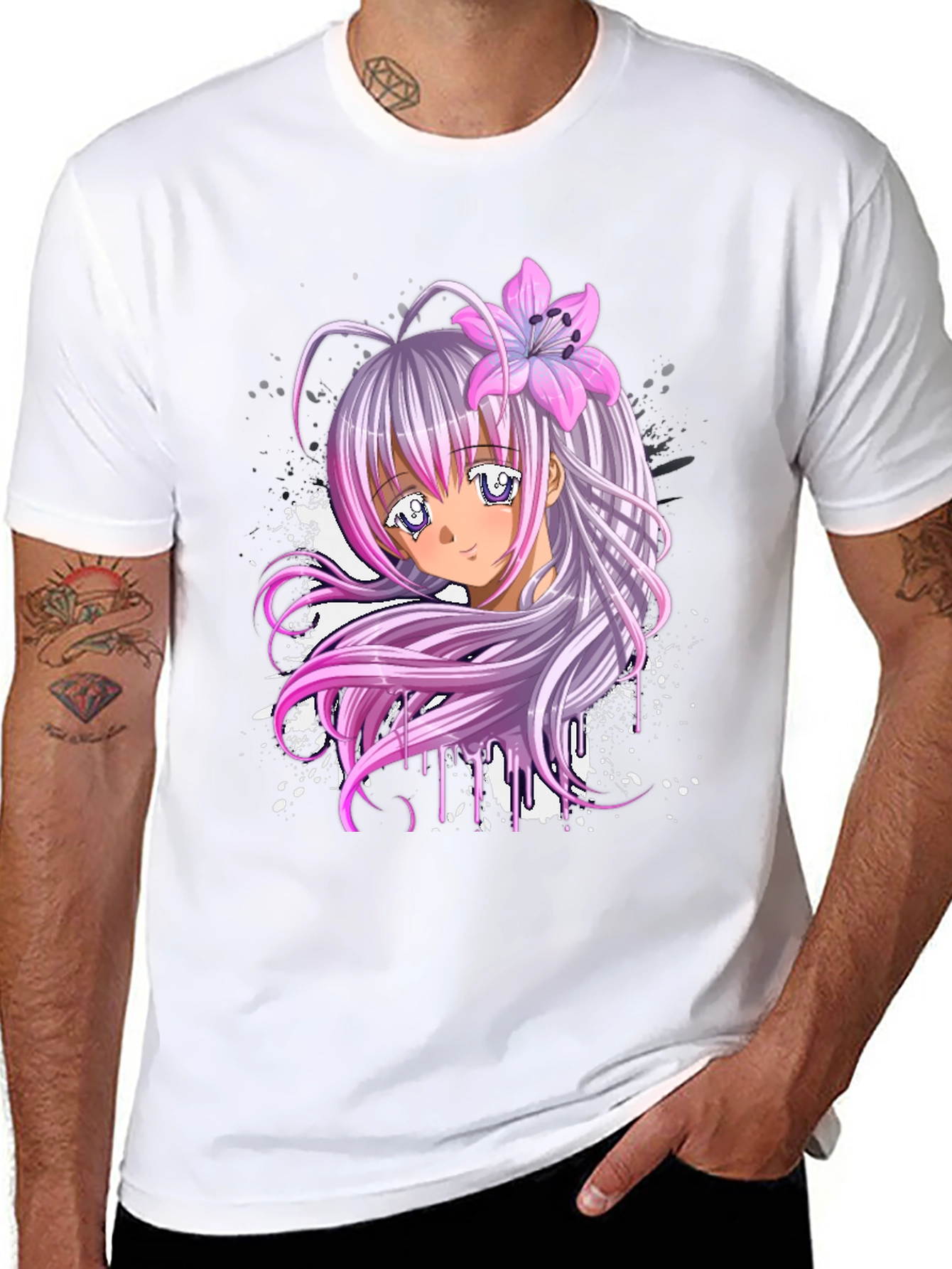Anime Girl Graphic Black T-Shirt