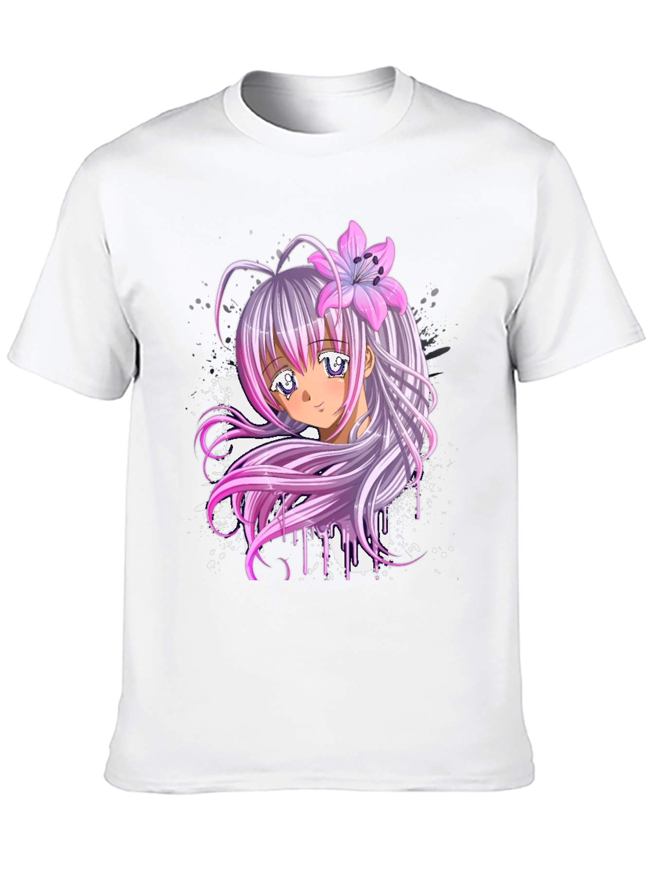 Anime Girl Graphic Black T-Shirt