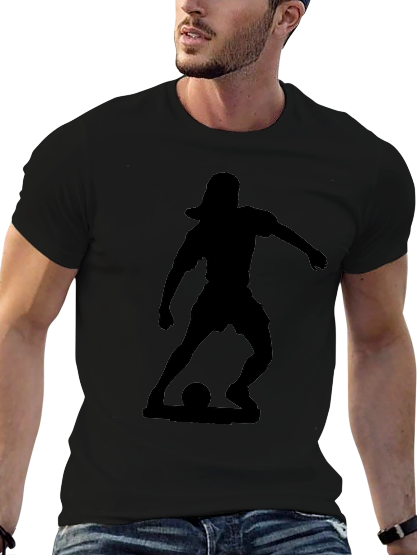 Soccer Silhouette Black T-Shirt