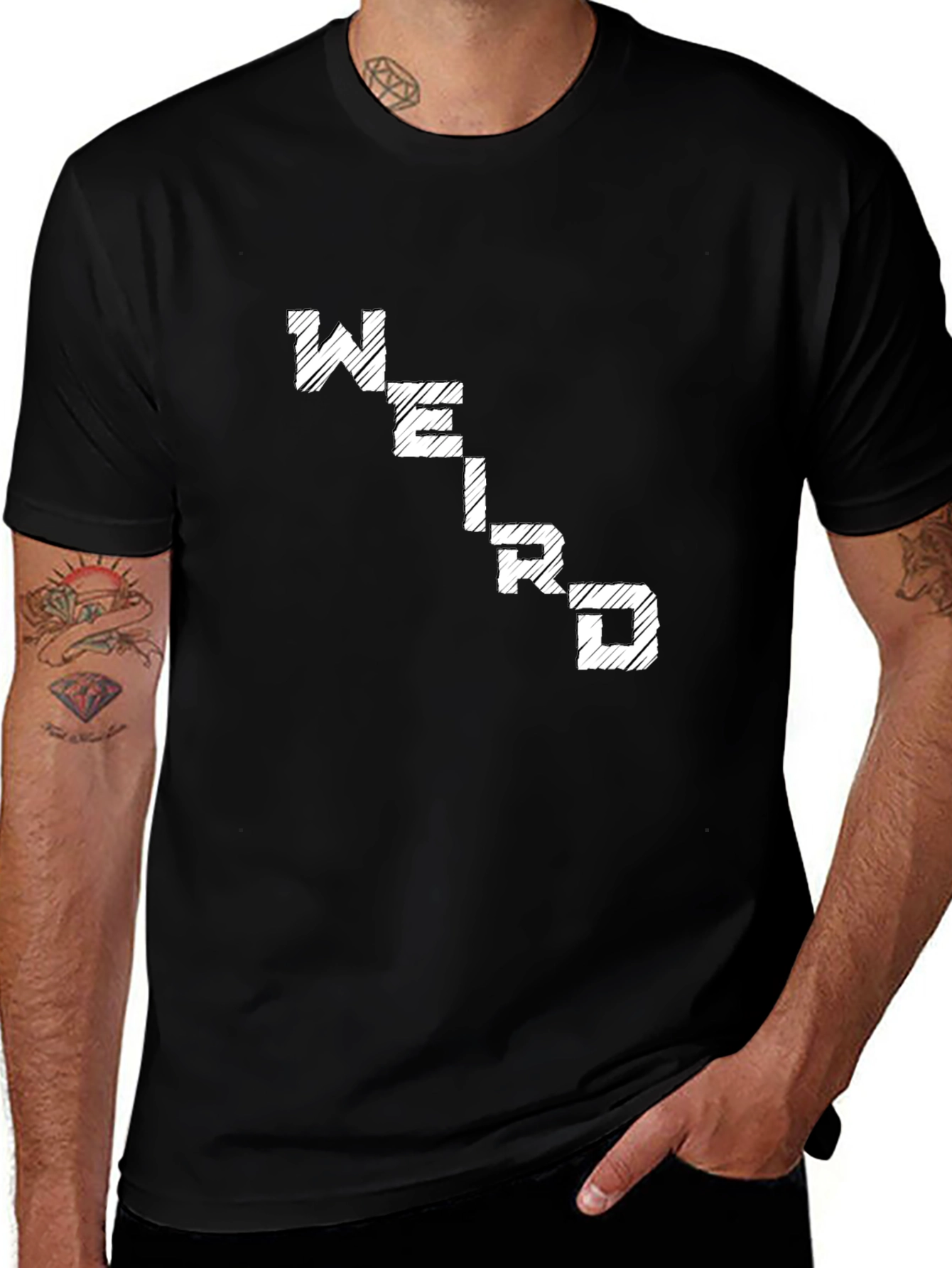 Weird Graphic Tee - Comfortable Black Cotton T-Shirt