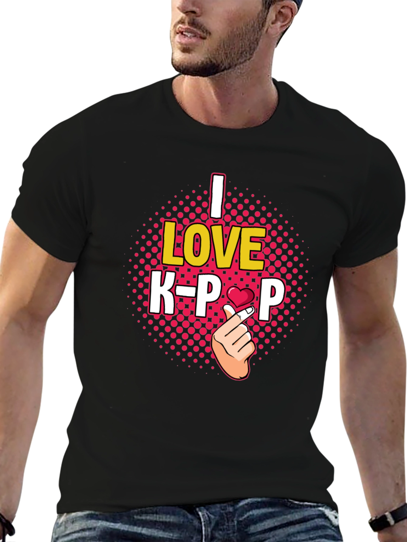 I Love K-Pop T-Shirt - Heart Finger Sign