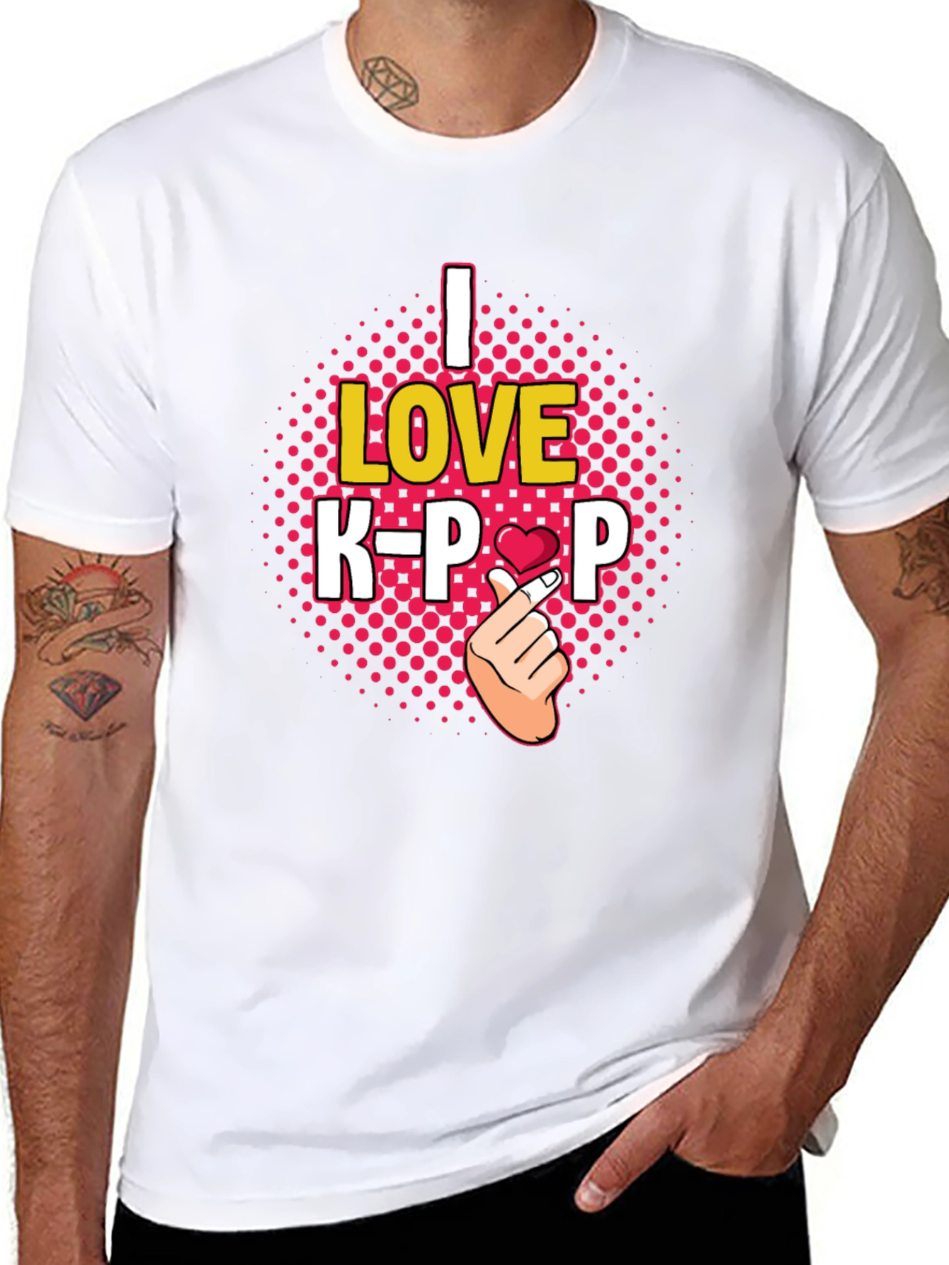 I Love K-Pop T-Shirt - Heart Finger Sign
