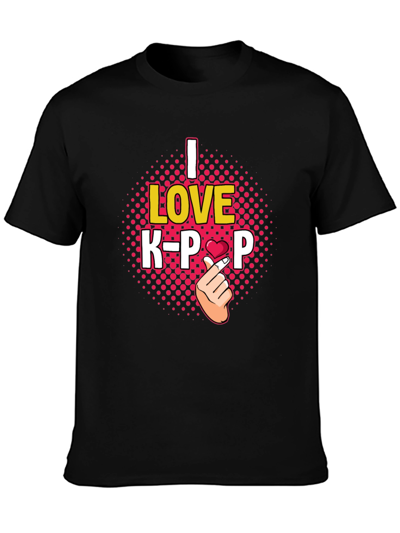 I Love K-Pop T-Shirt - Heart Finger Sign