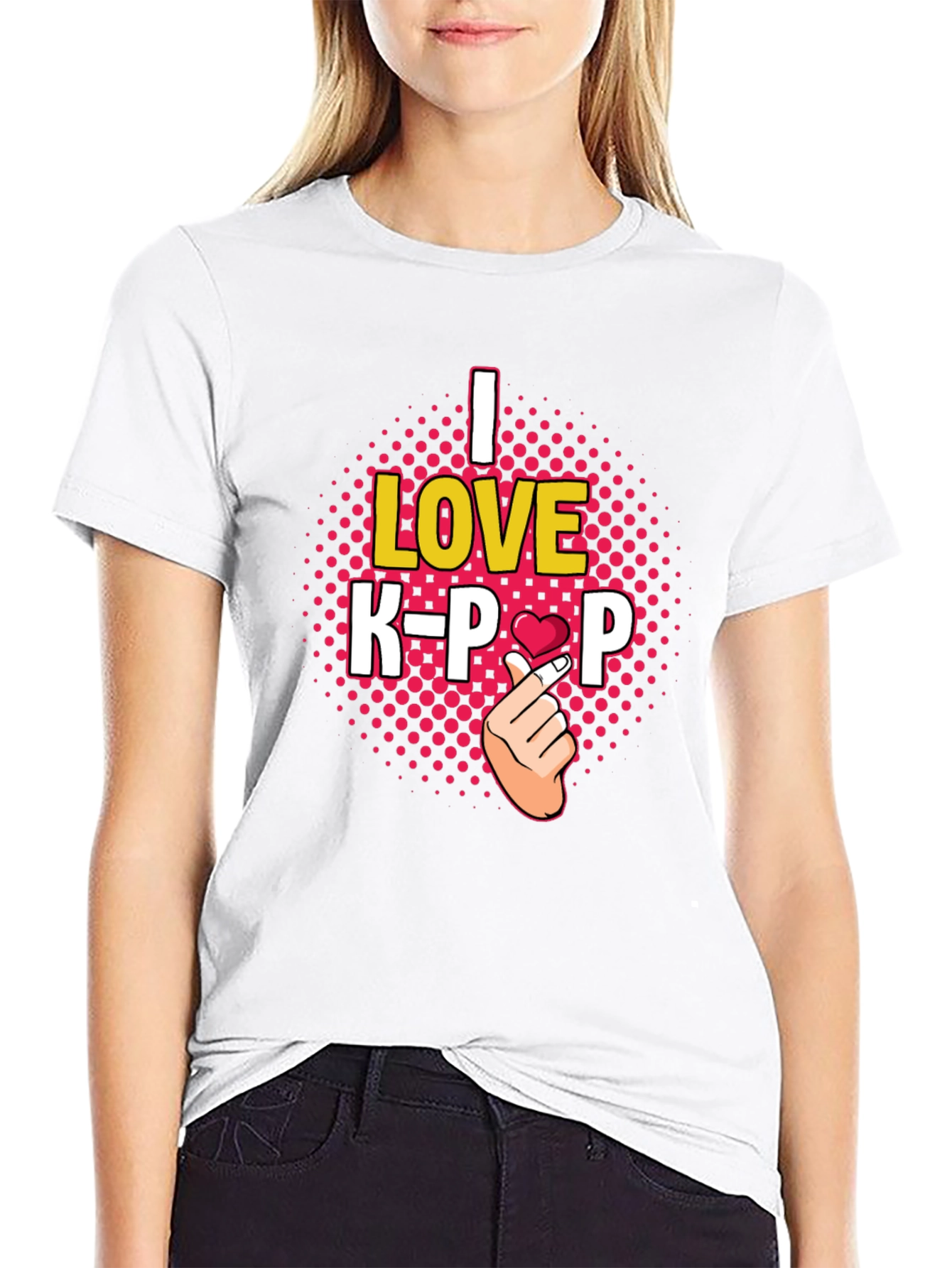 I Love K-Pop T-Shirt - Heart Finger Sign