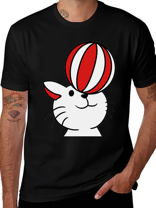Cat with Ball T-Shirt - Whimsical Design