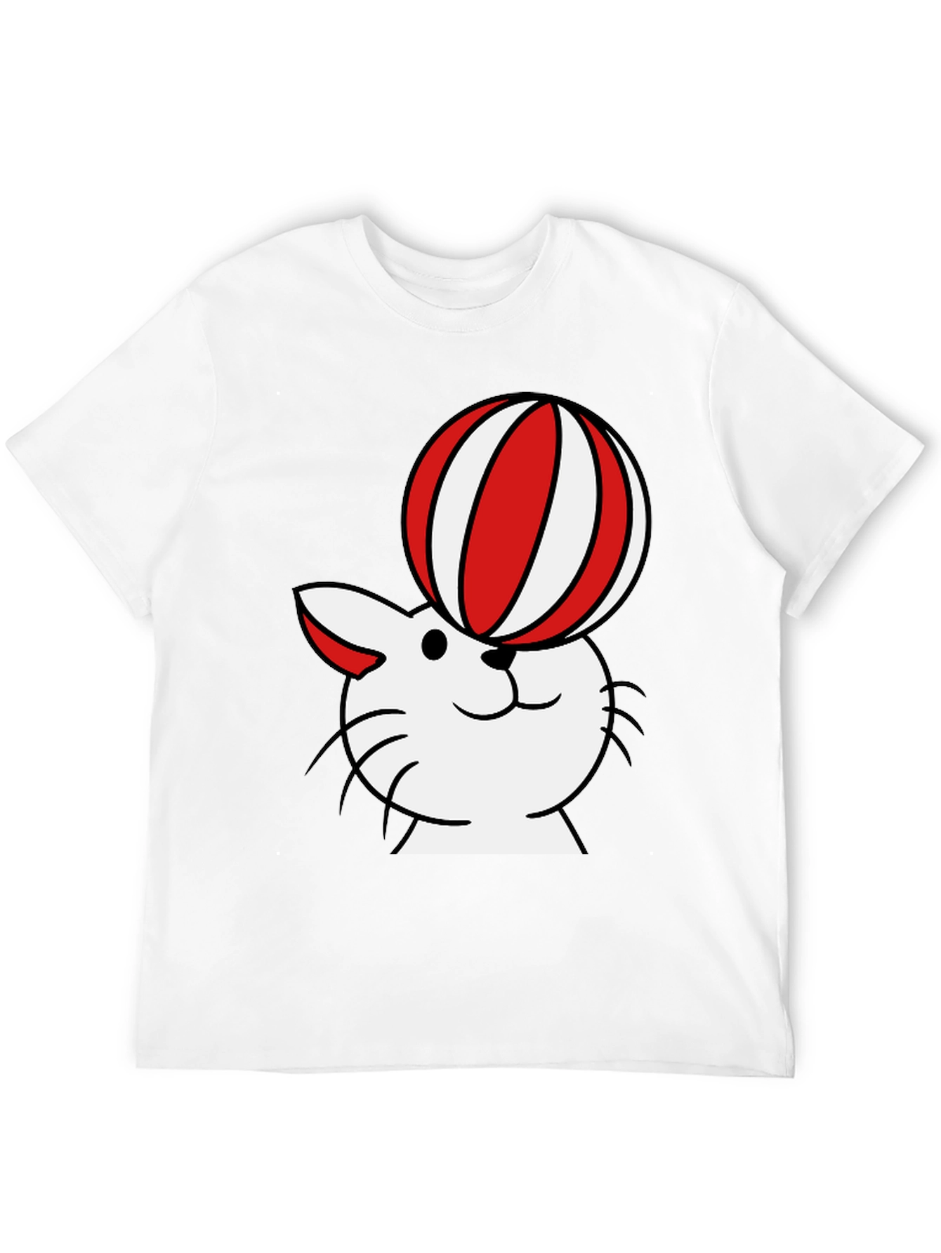 Cat with Ball T-Shirt - Whimsical Design