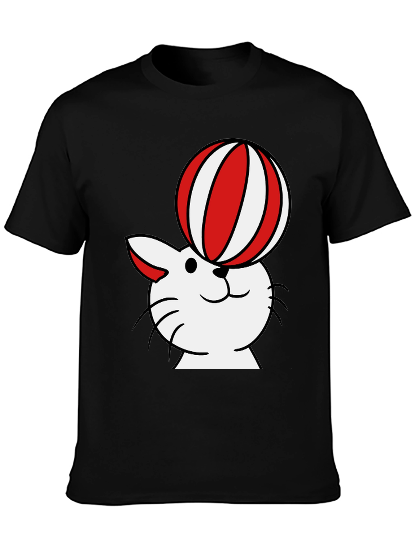Cat with Ball T-Shirt - Whimsical Design