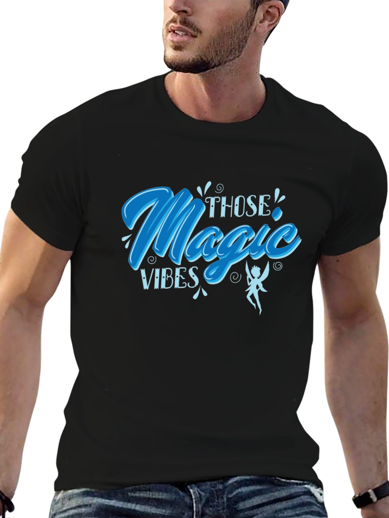 Magic Vibes Graphic Tee - Soft Black T-Shirt