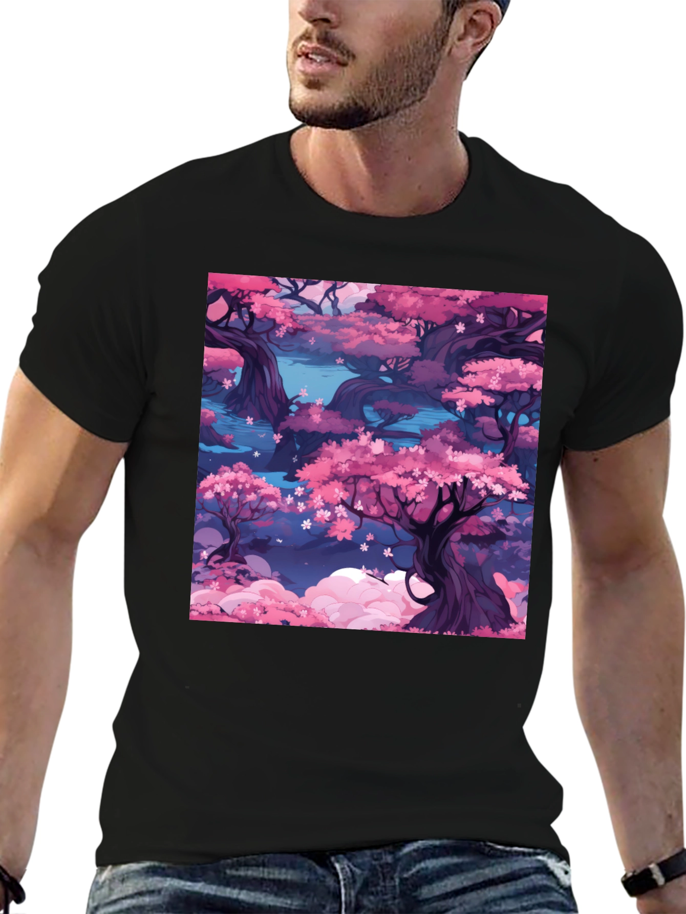 Sakura Blossom T-Shirt: Artistic Floral Design
