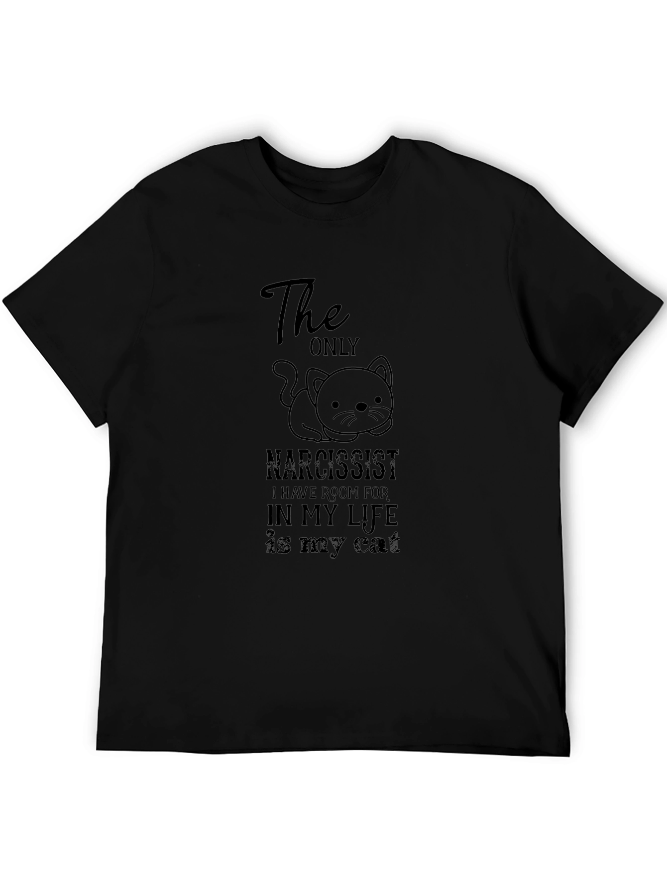Narcissist Cat T-Shirt - Black Novelty Tee