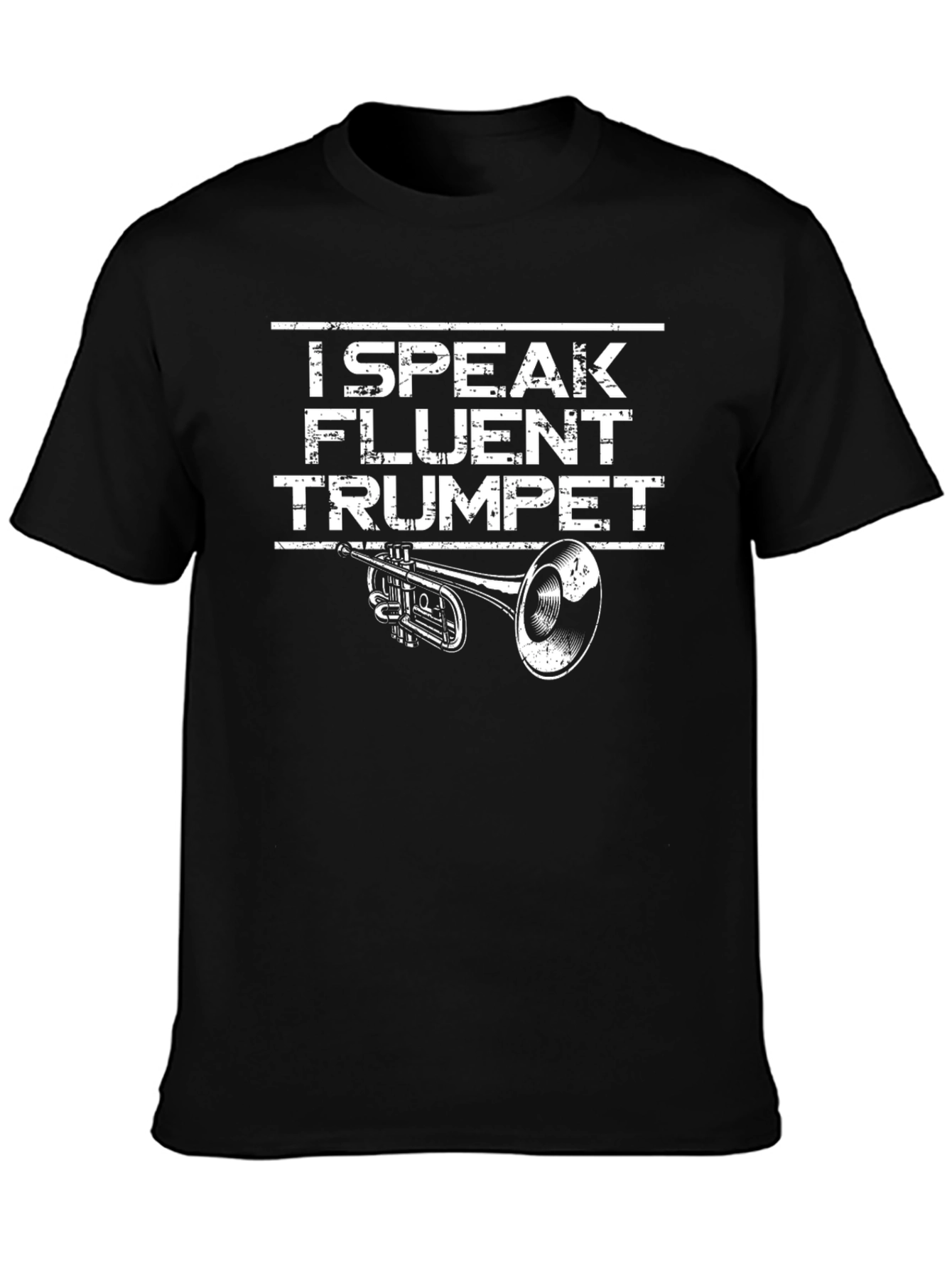 I Speak Fluent Trumpet Black T-Shirt
