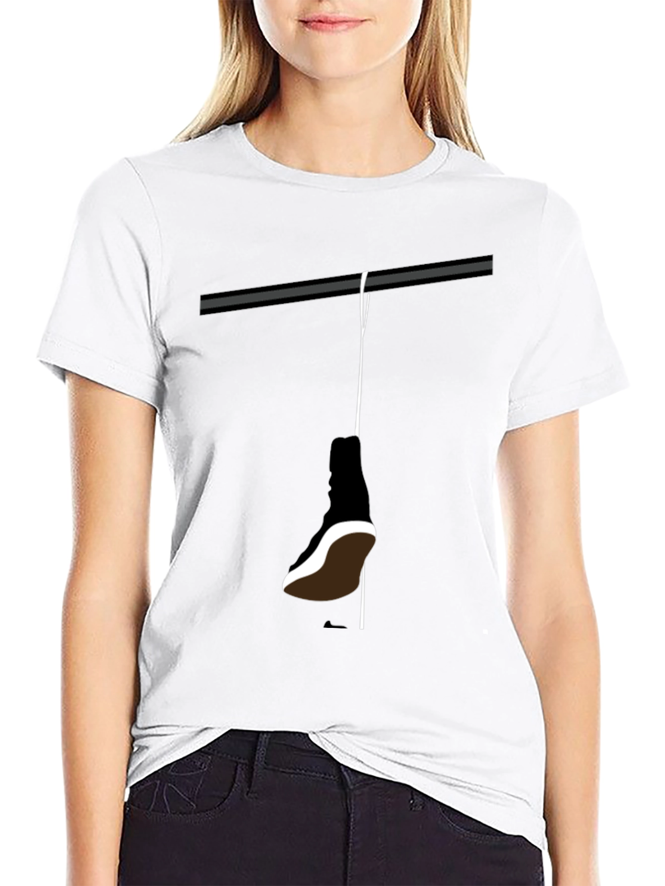 Hanging Shoe T-Shirt - Stylish Graphic Tee