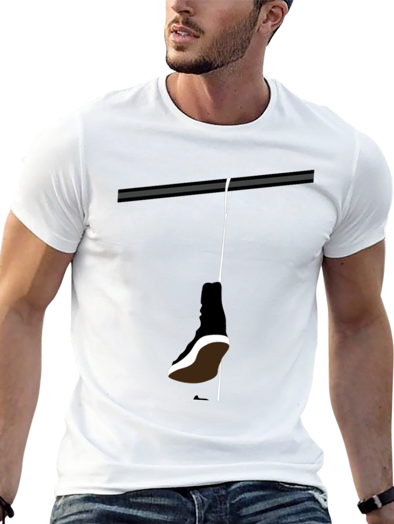 Hanging Shoe T-Shirt - Stylish Graphic Tee