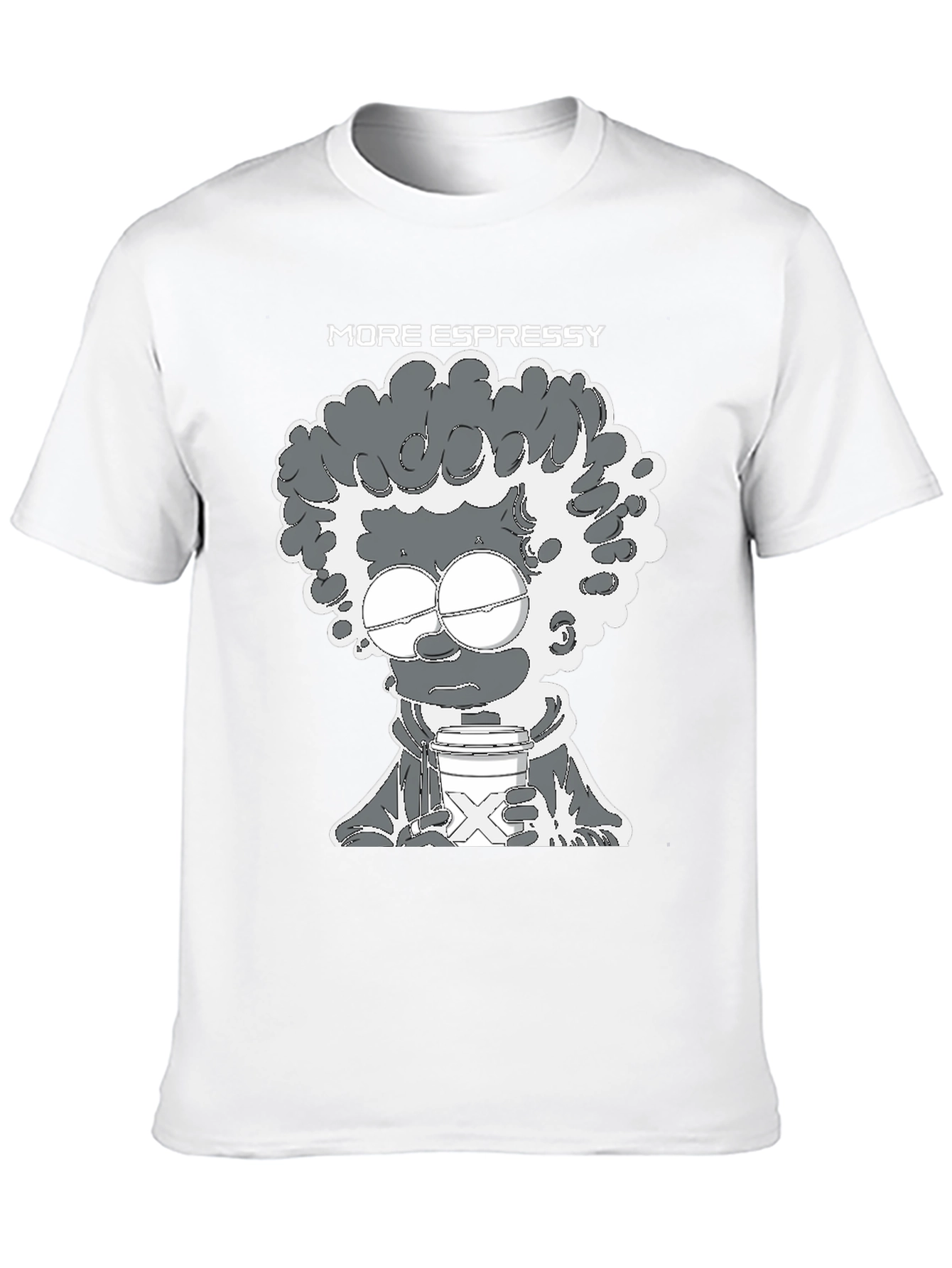 More Espressy Cartoon Graphic Black T-Shirt