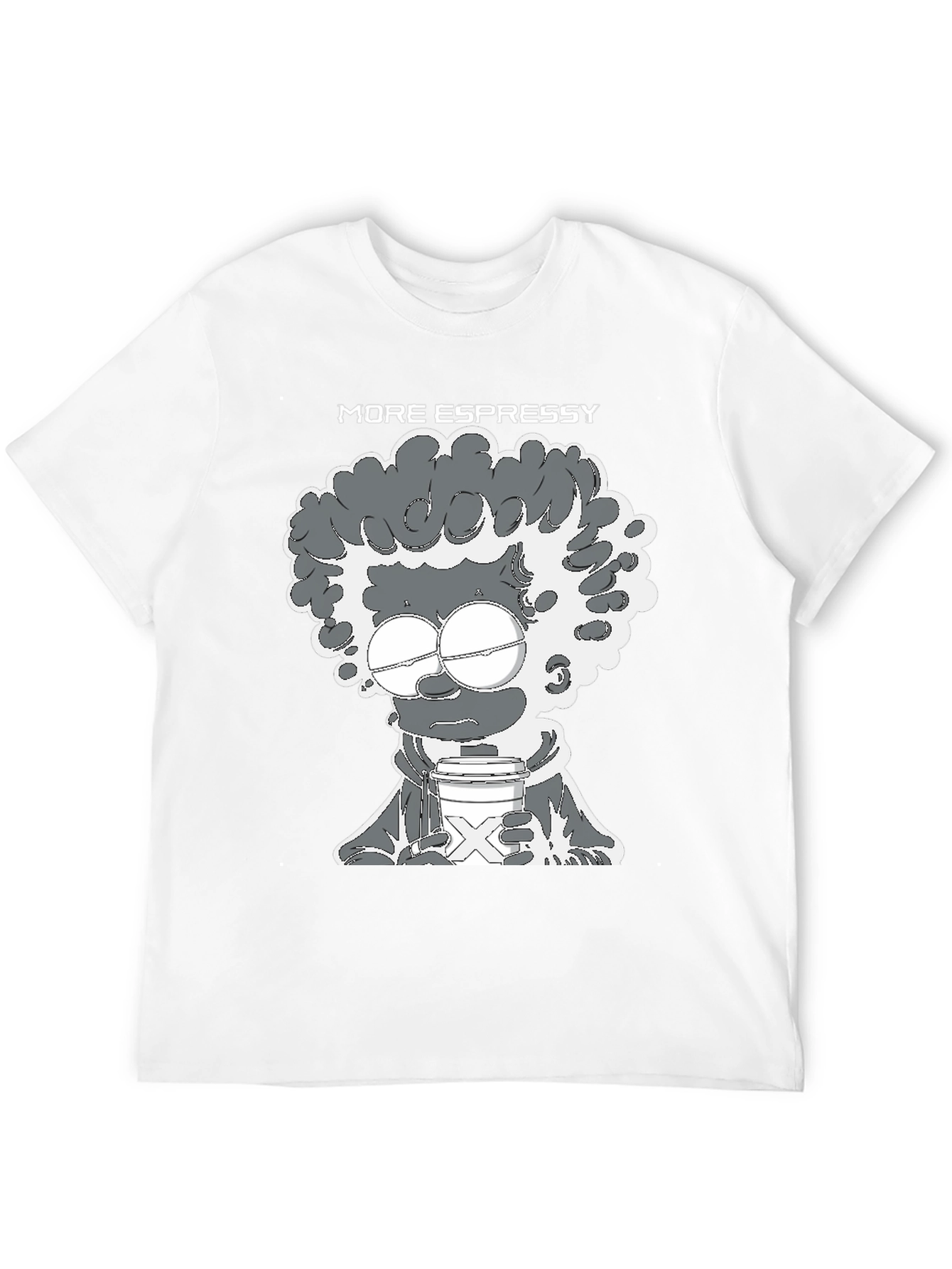 More Espressy Cartoon Graphic Black T-Shirt