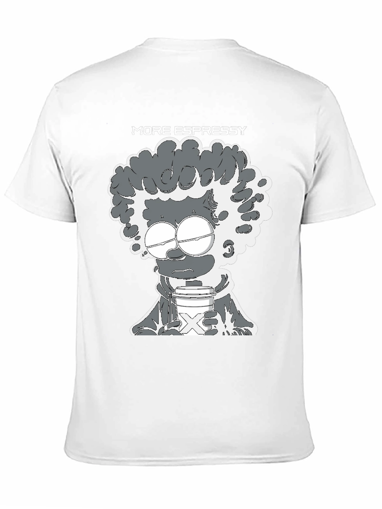 More Espressy Cartoon Graphic Black T-Shirt
