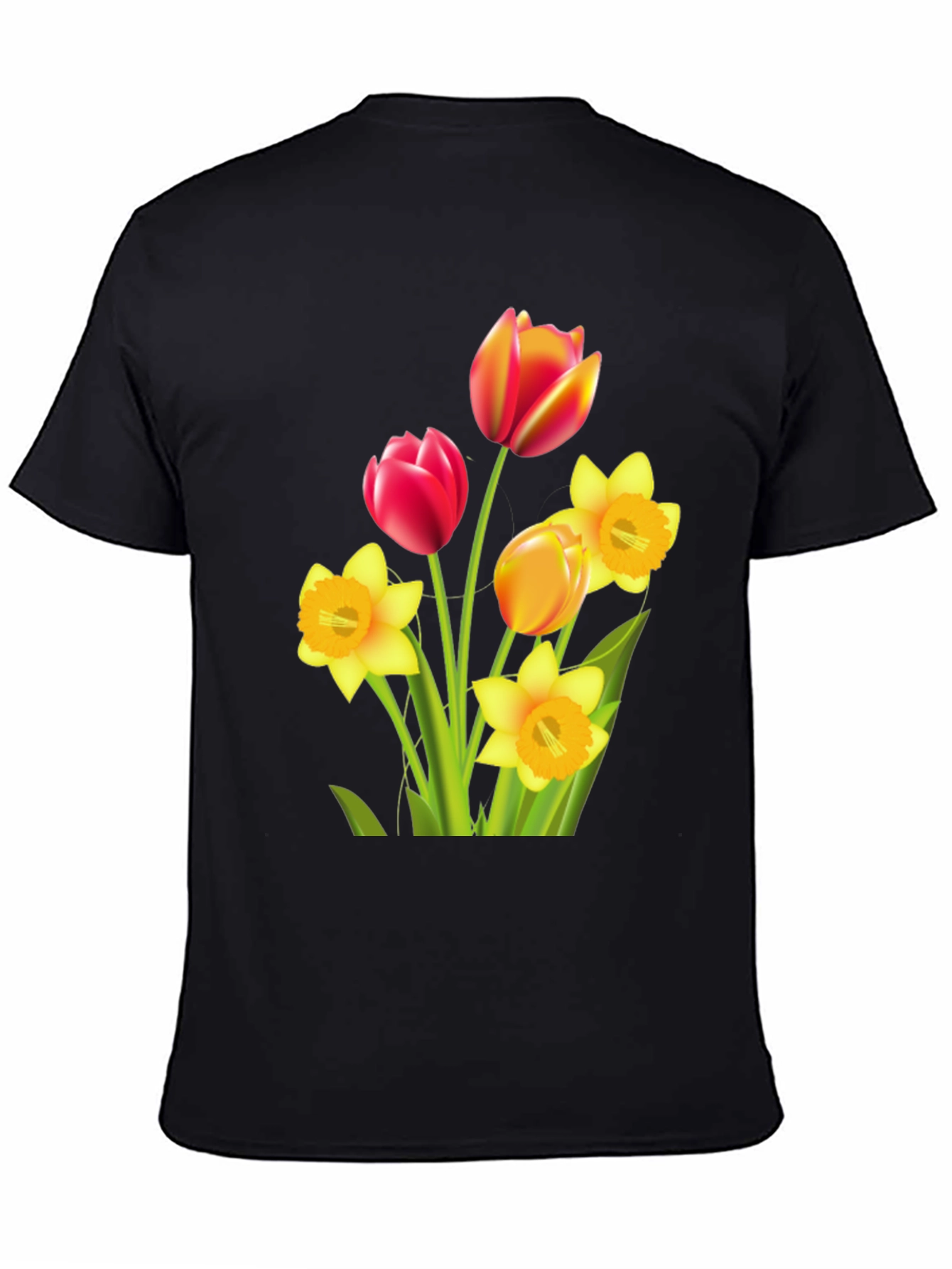Floral Bouquet Graphic T-Shirt - Black