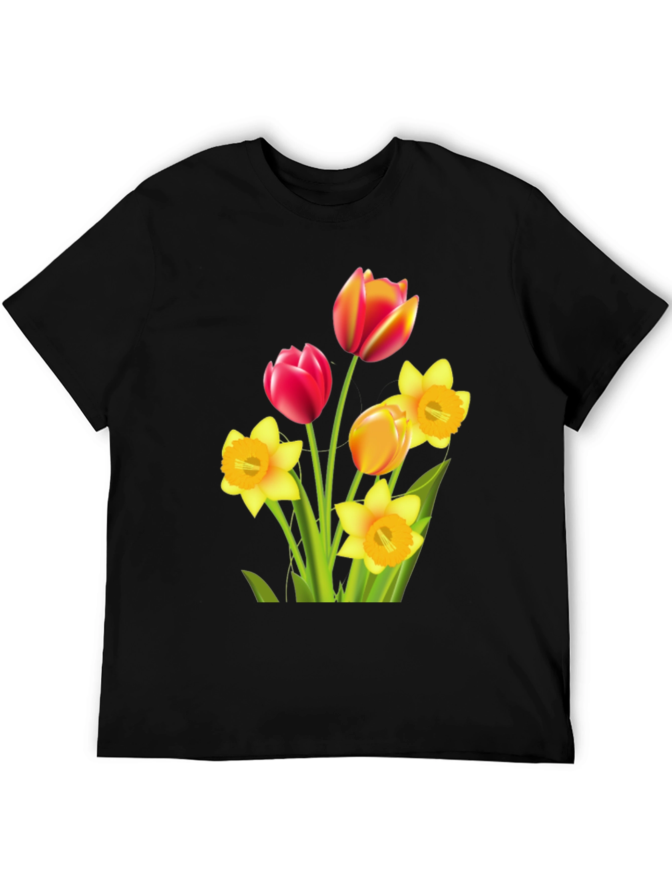 Floral Bouquet Graphic T-Shirt - Black