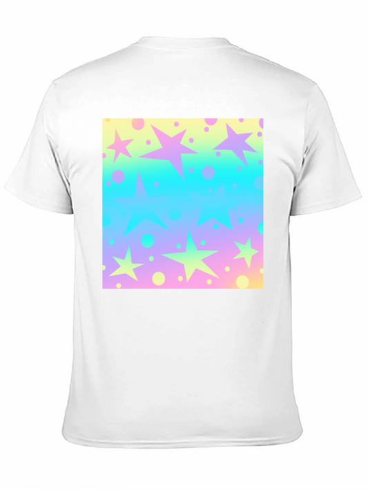 Starry Pastel Print Black T-Shirt