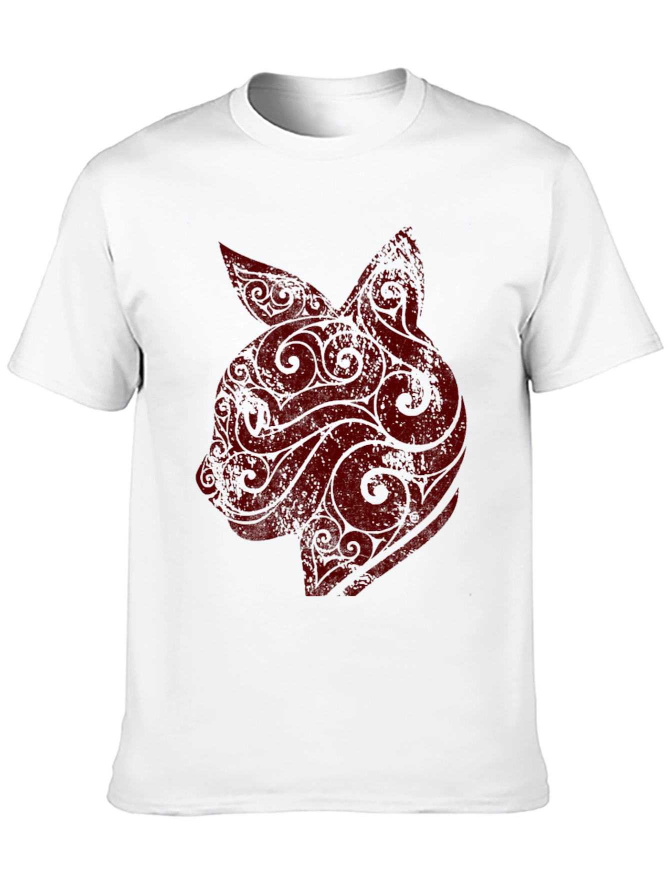Mens Black T-Shirt with Red Rabbit Graphic