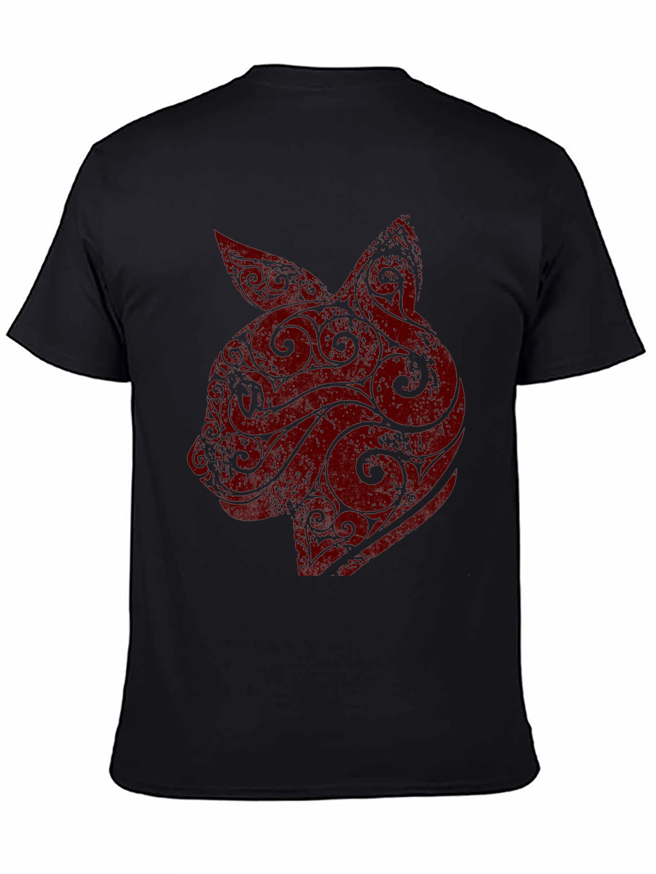 Mens Black T-Shirt with Red Rabbit Graphic
