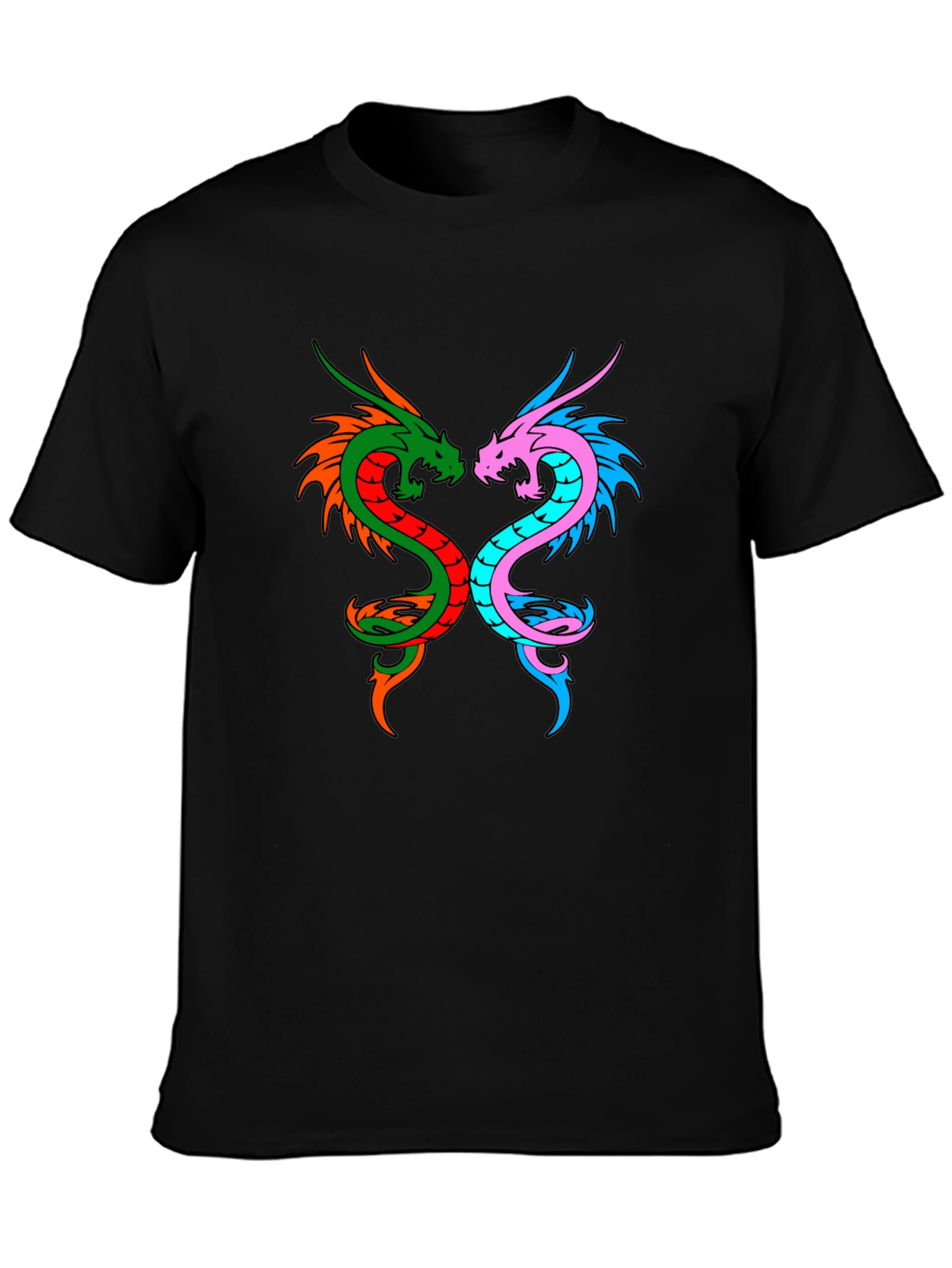 Dragon Yin Yang Graphic Tee - Black
