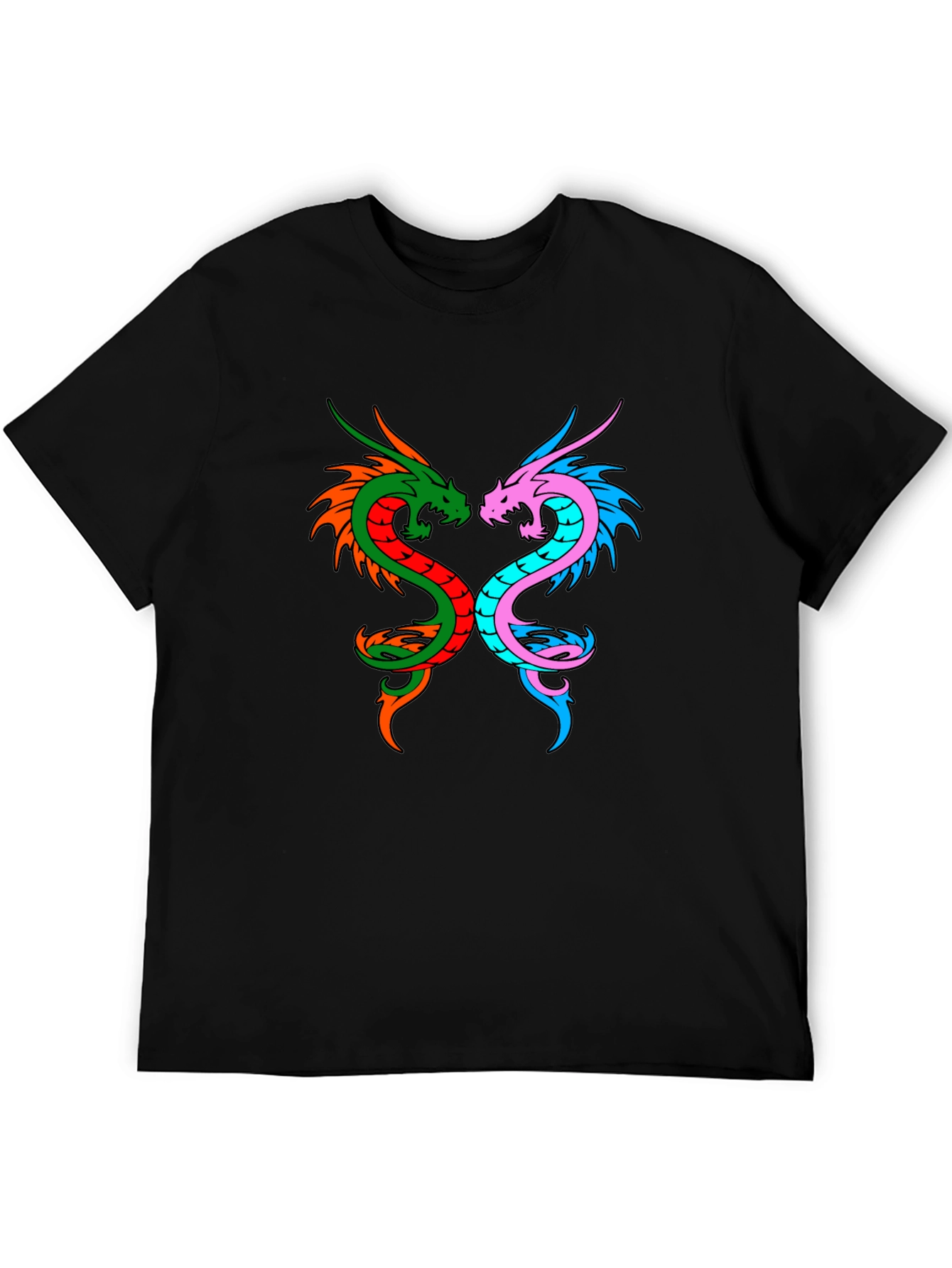 Dragon Yin Yang Graphic Tee - Black