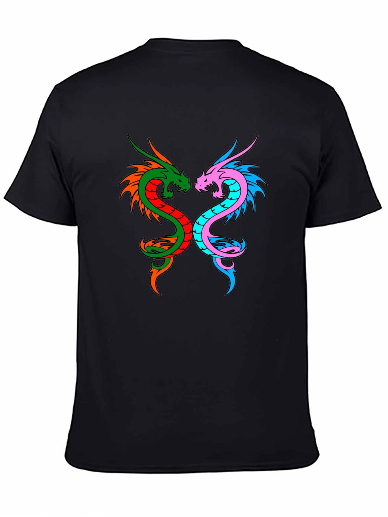 Dragon Yin Yang Graphic Tee - Black