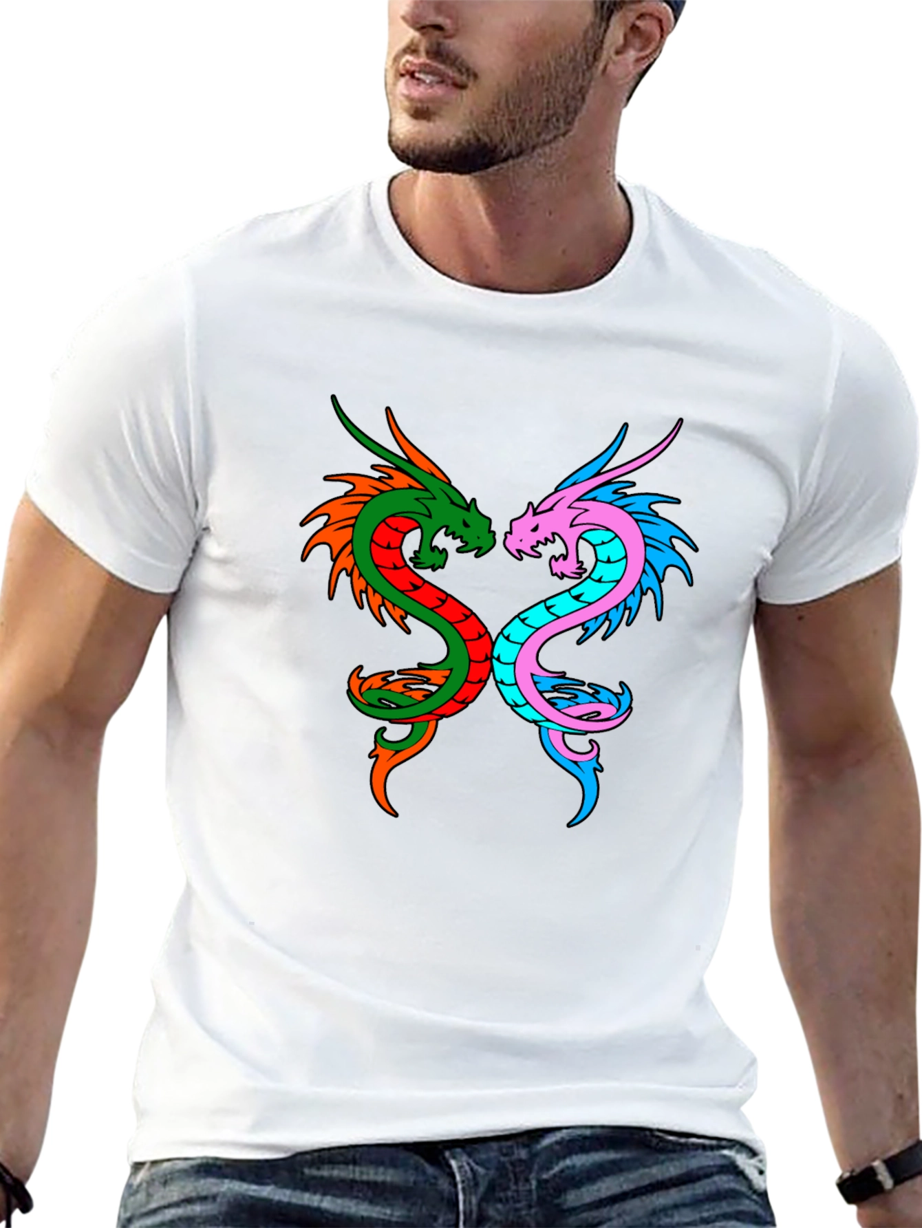 Dragon Yin Yang Graphic Tee - Black