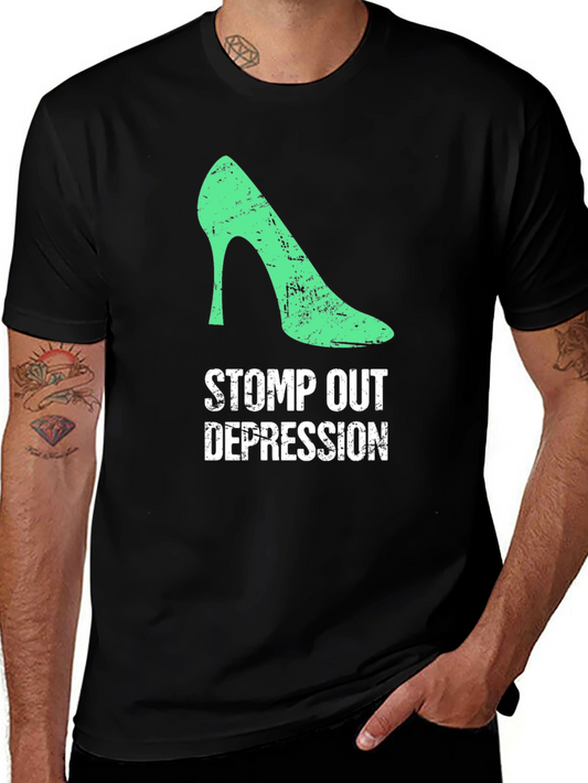 Stomp Out Depression T-Shirt - High Heel Design