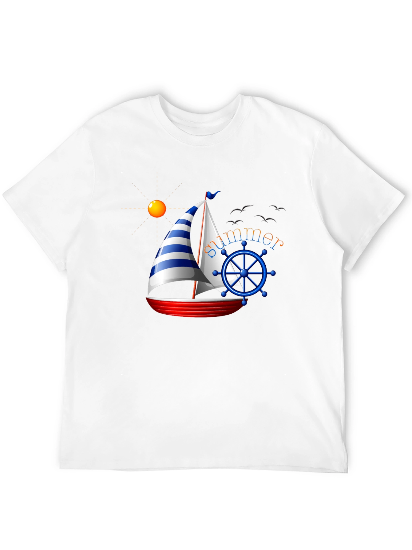 Summer Sailboat Graphic Tee - Black