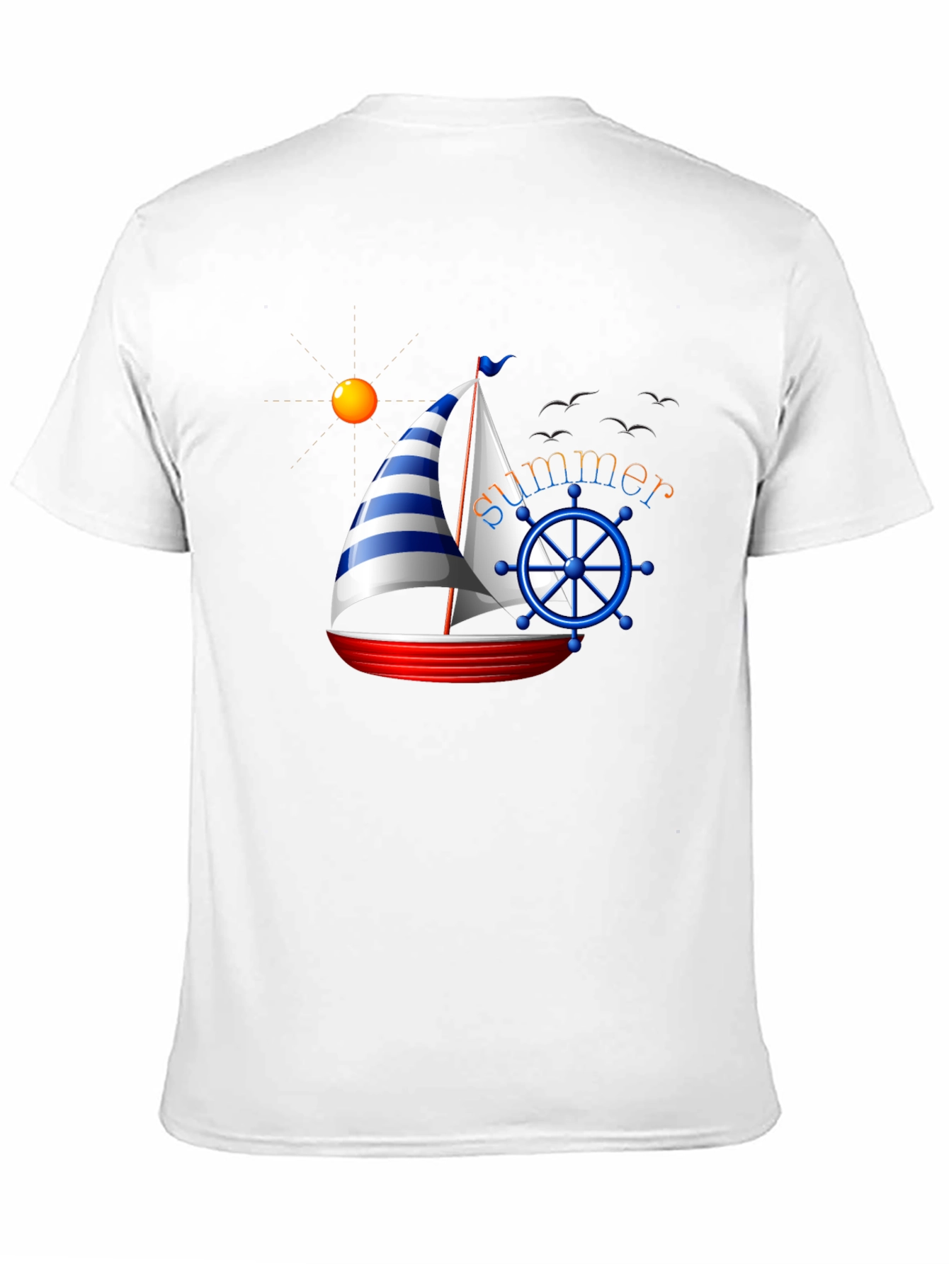 Summer Sailboat Graphic Tee - Black