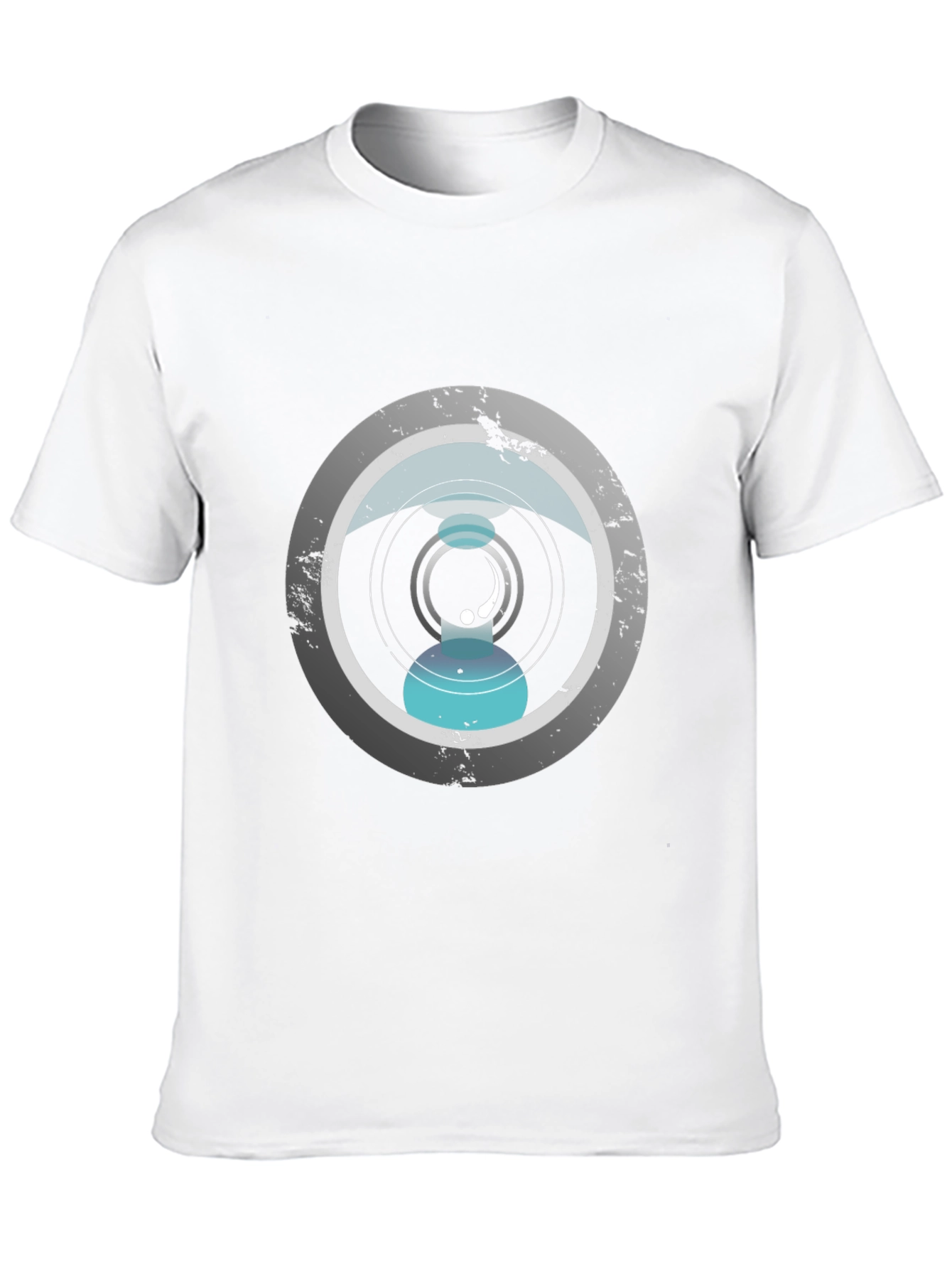 Modern Graphic Tee - Abstract Circle Design Black T-Shirt