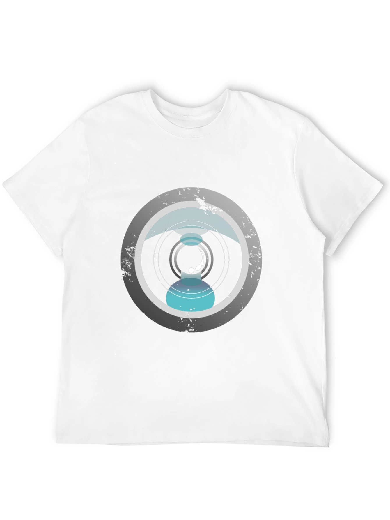Modern Graphic Tee - Abstract Circle Design Black T-Shirt