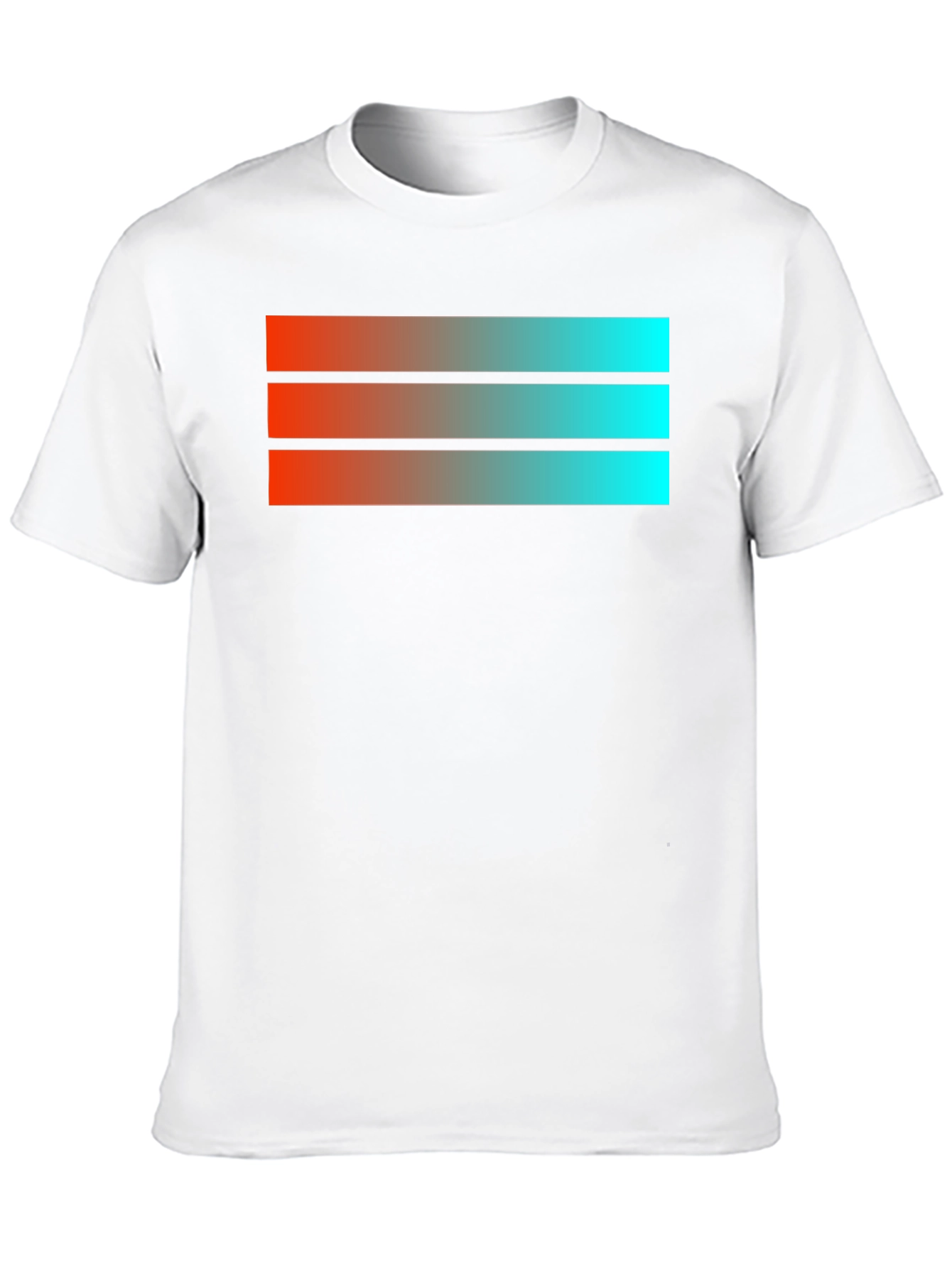 Gradient Stripe Graphic Black T-Shirt