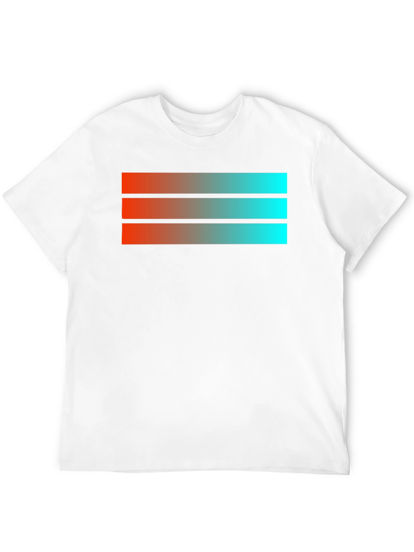 Gradient Stripe Graphic Black T-Shirt