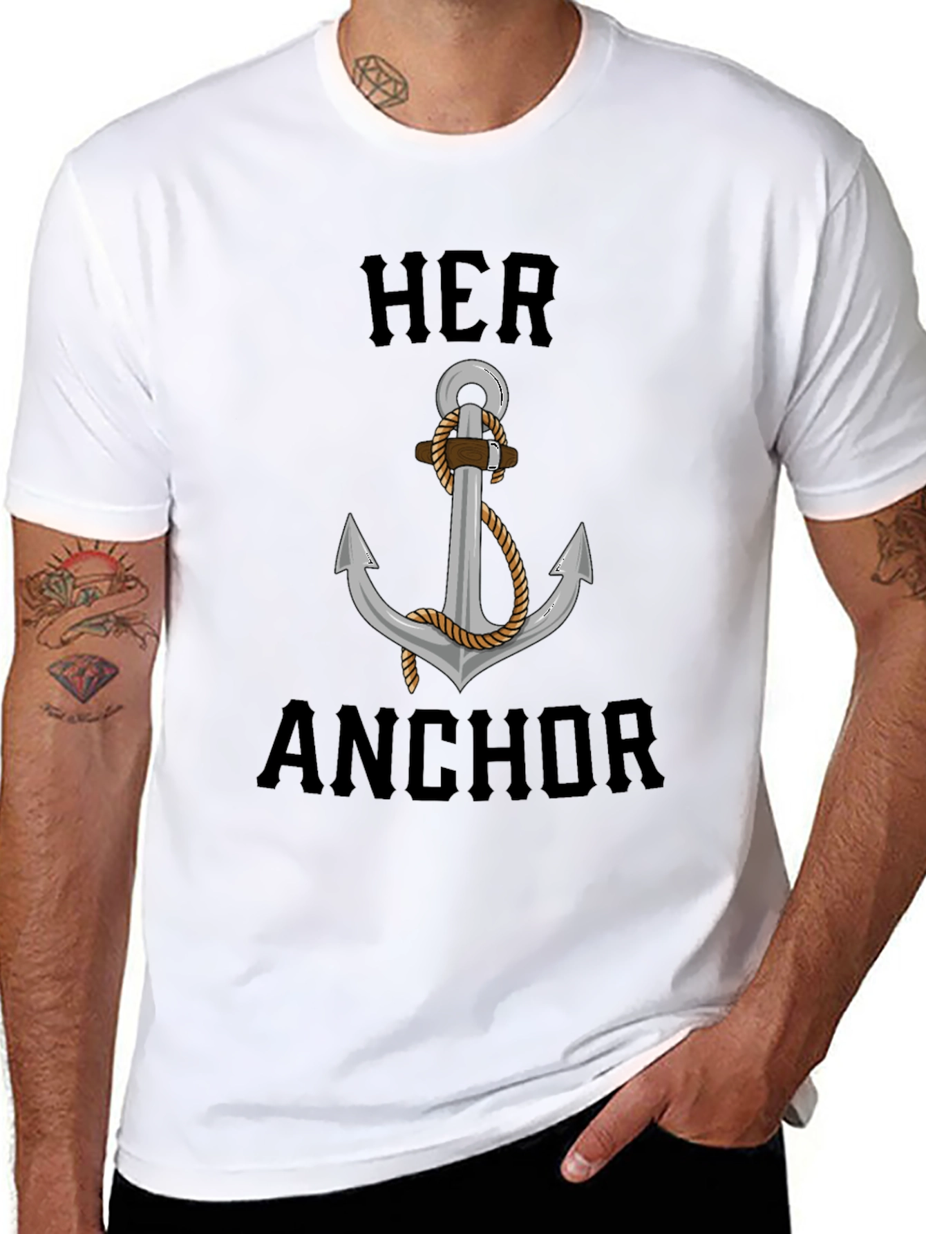 Her Anchor Graphic T-Shirt - Nautical Style