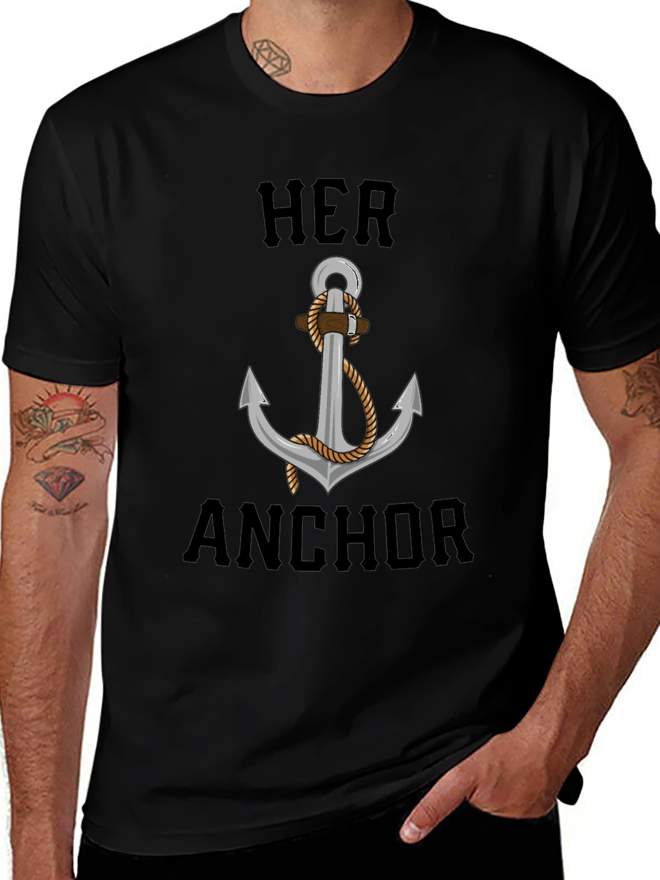 Her Anchor Graphic T-Shirt - Nautical Style