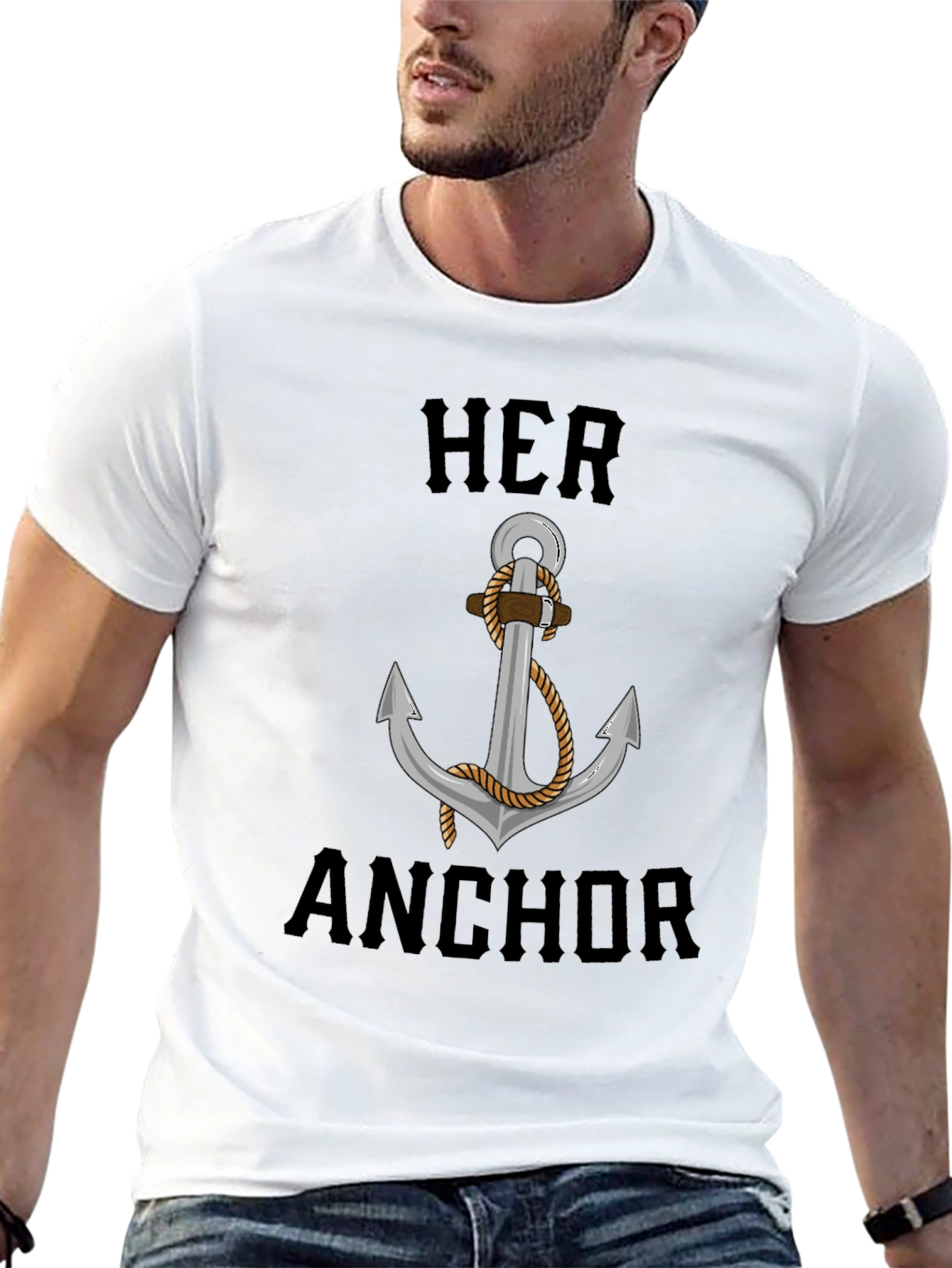 Her Anchor Graphic T-Shirt - Nautical Style