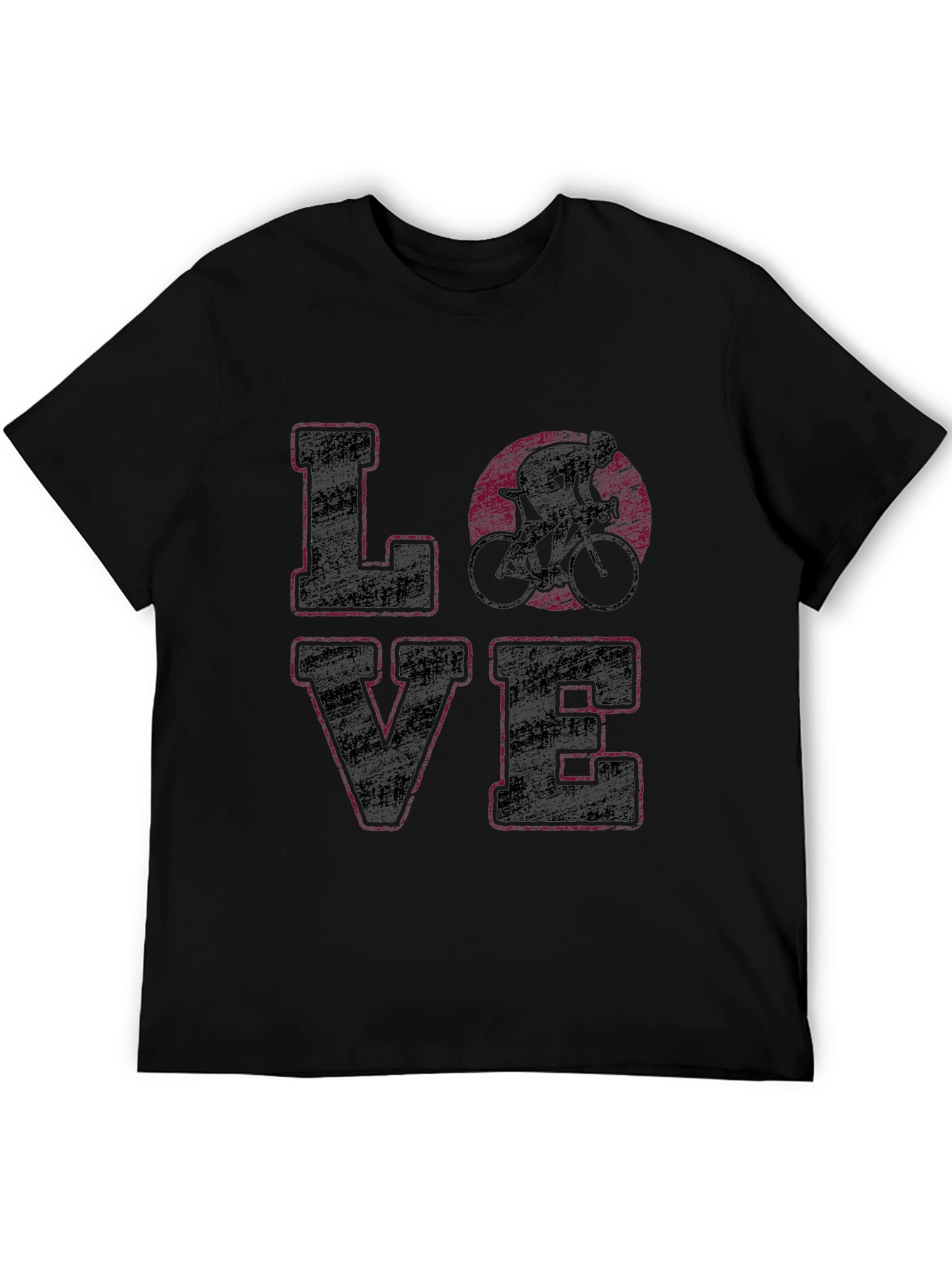 Cycling Love Graphic Tee - Black Cotton Shirt