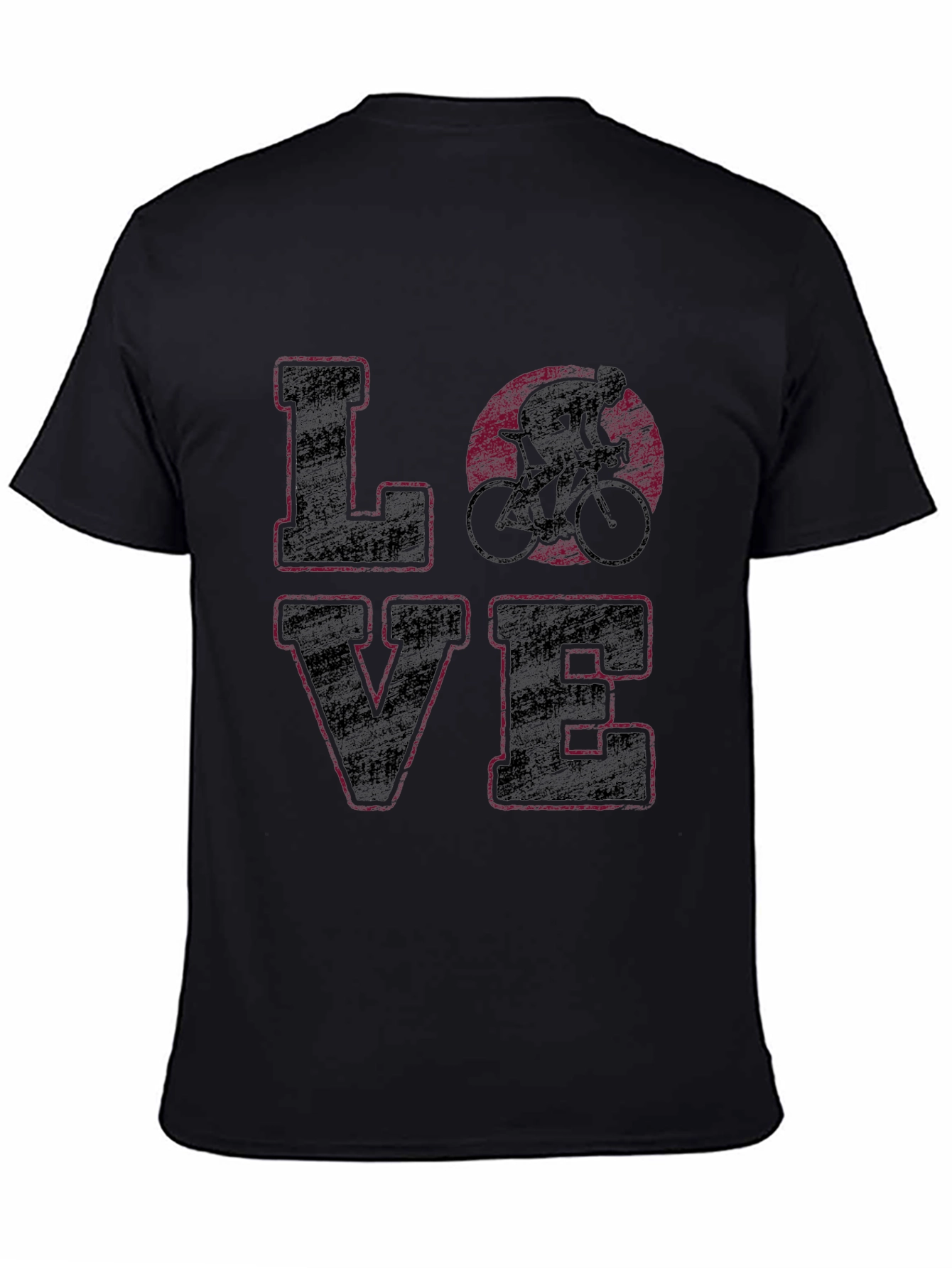 Cycling Love Graphic Tee - Black Cotton Shirt