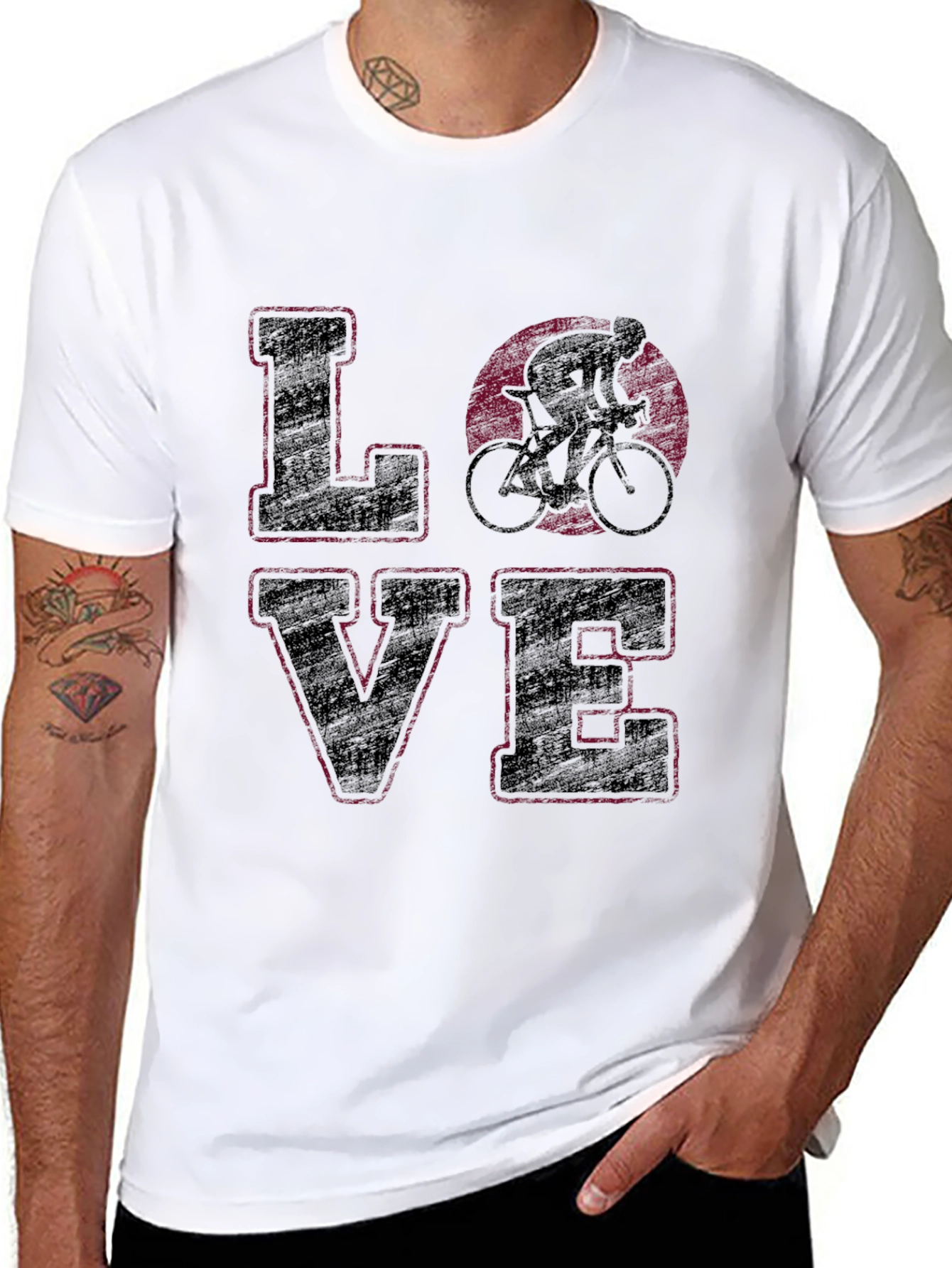 Cycling Love Graphic Tee - Black Cotton Shirt