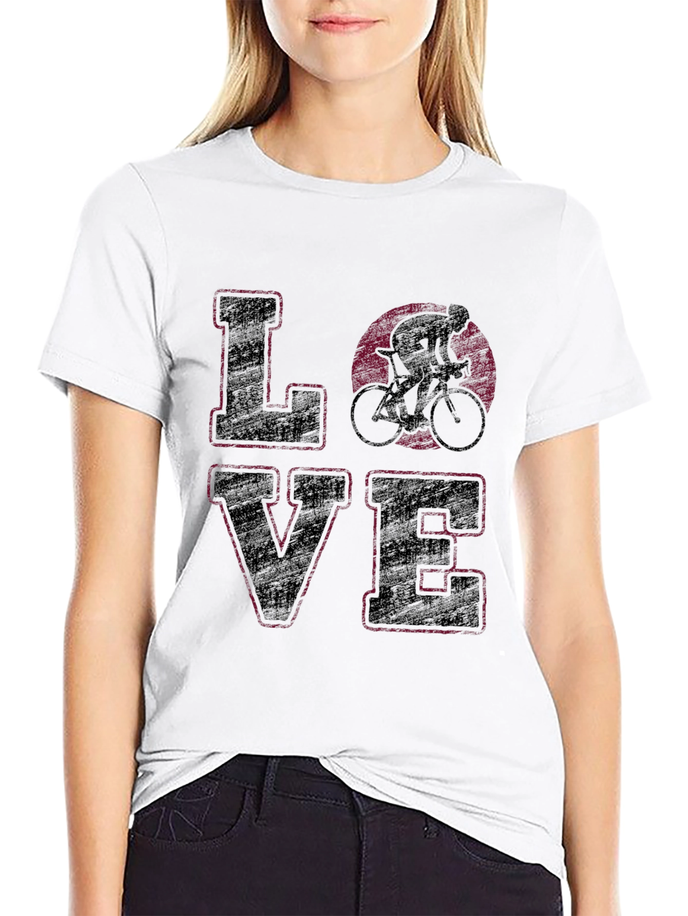 Cycling Love Graphic Tee - Black Cotton Shirt