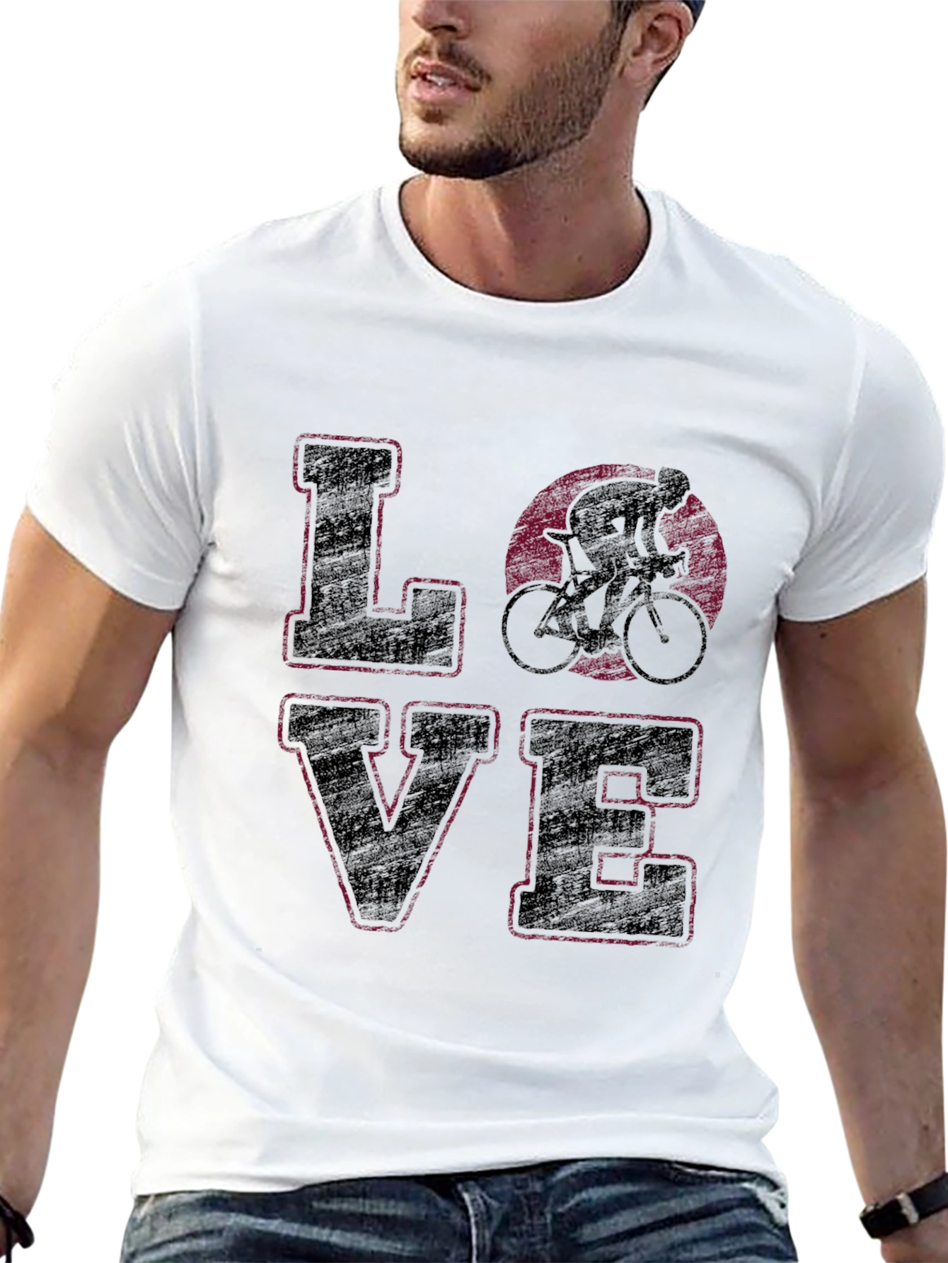 Cycling Love Graphic Tee - Black Cotton Shirt