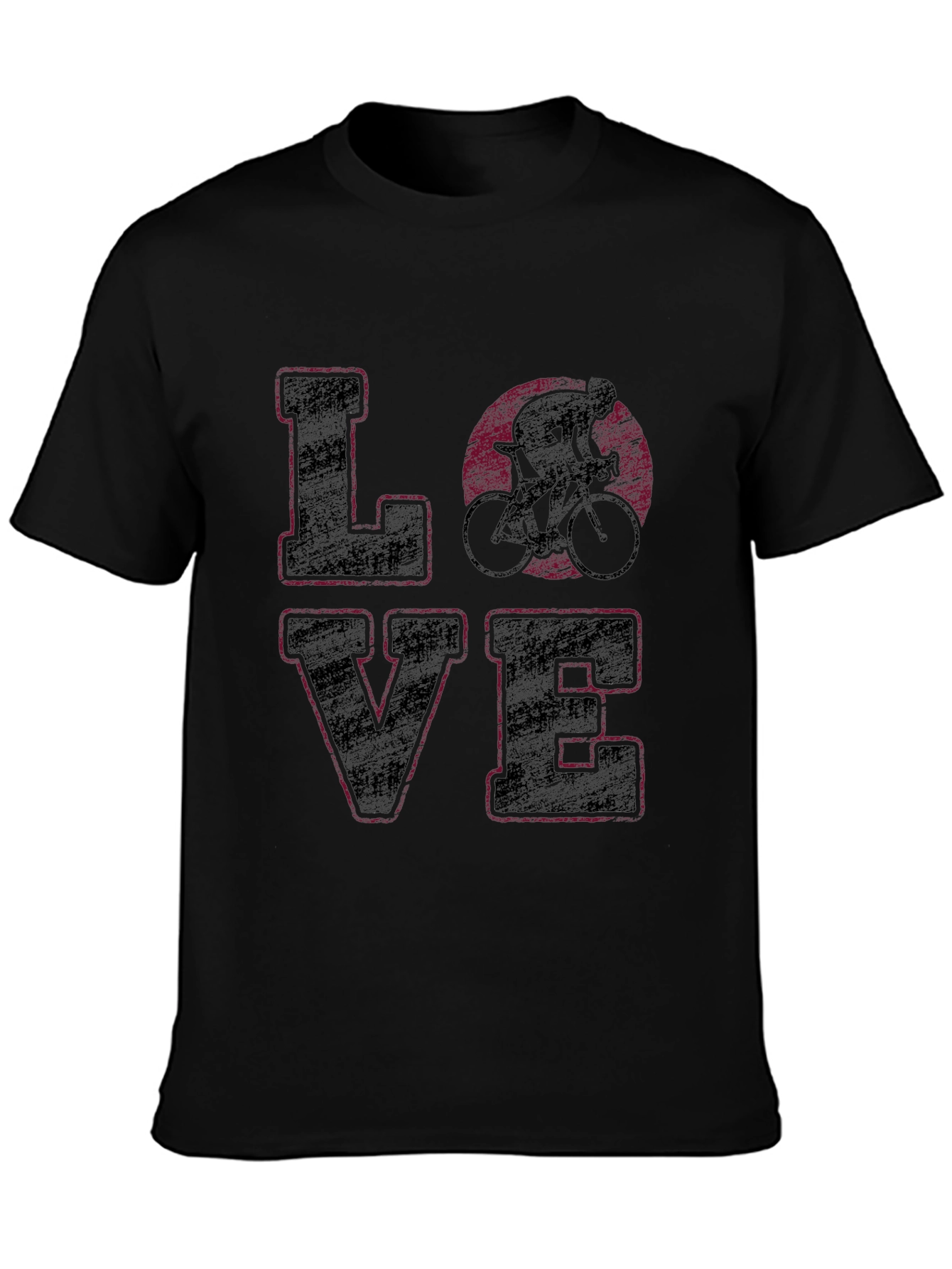Cycling Love Graphic Tee - Black Cotton Shirt