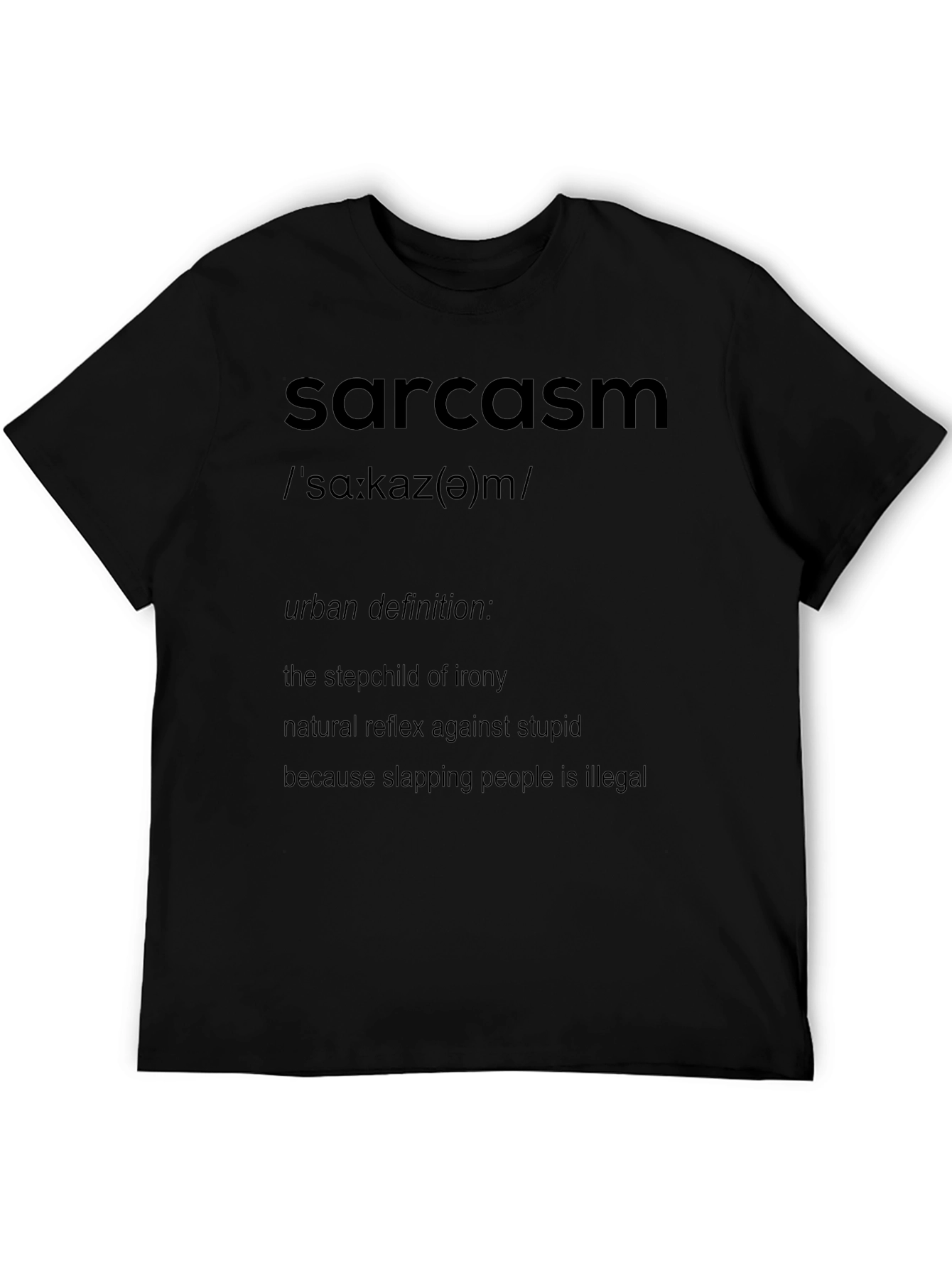 Sarcasm Definition Black T-Shirt - Humorous & Witty